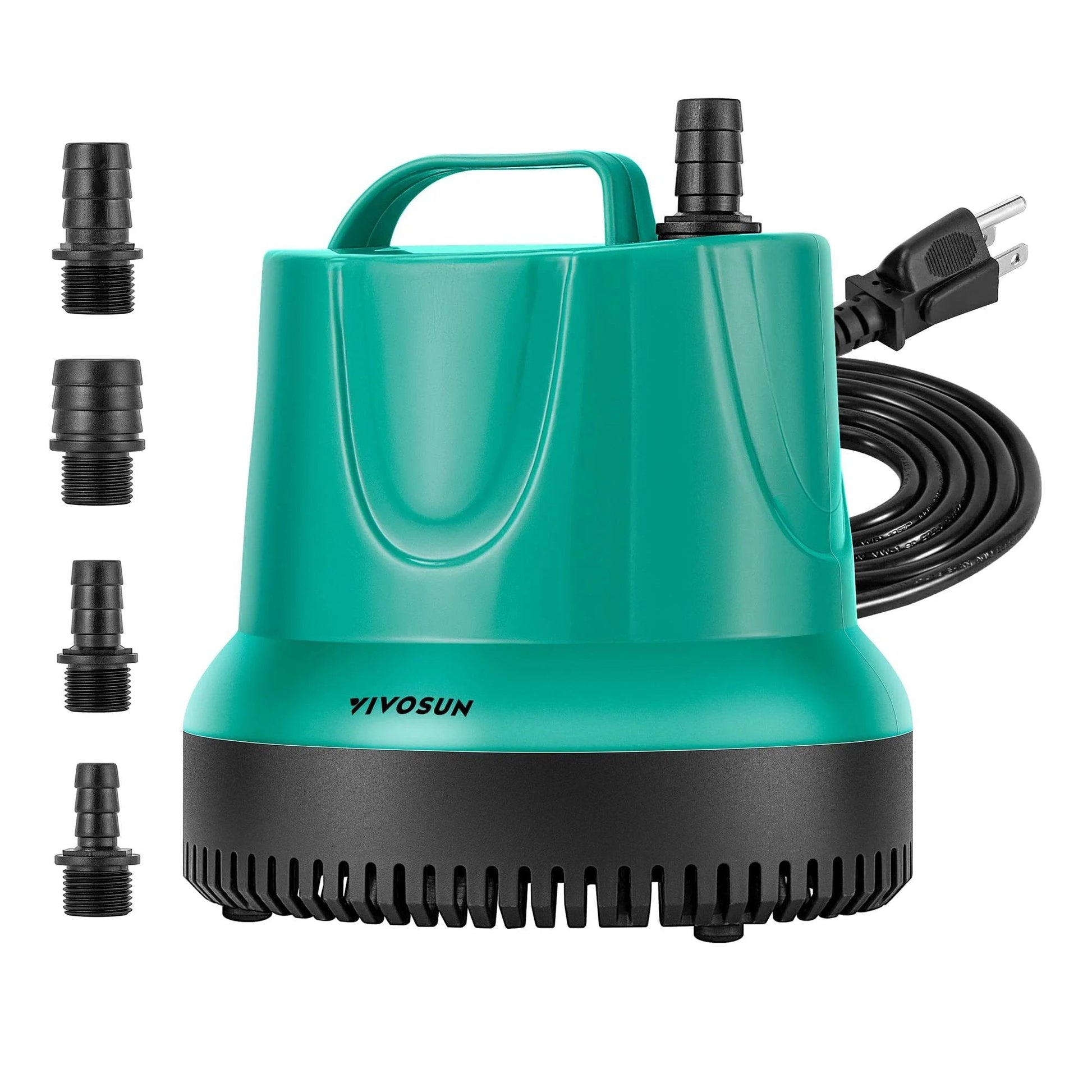 Beefy 660 GPH Submersible Pump For Fish Tanks Ponds Aquariums And Hydroponics With 5 Foot Cord And 4 Nozzles 40 Watt 110 120 Volt Blue Ultra By VIVOSUN