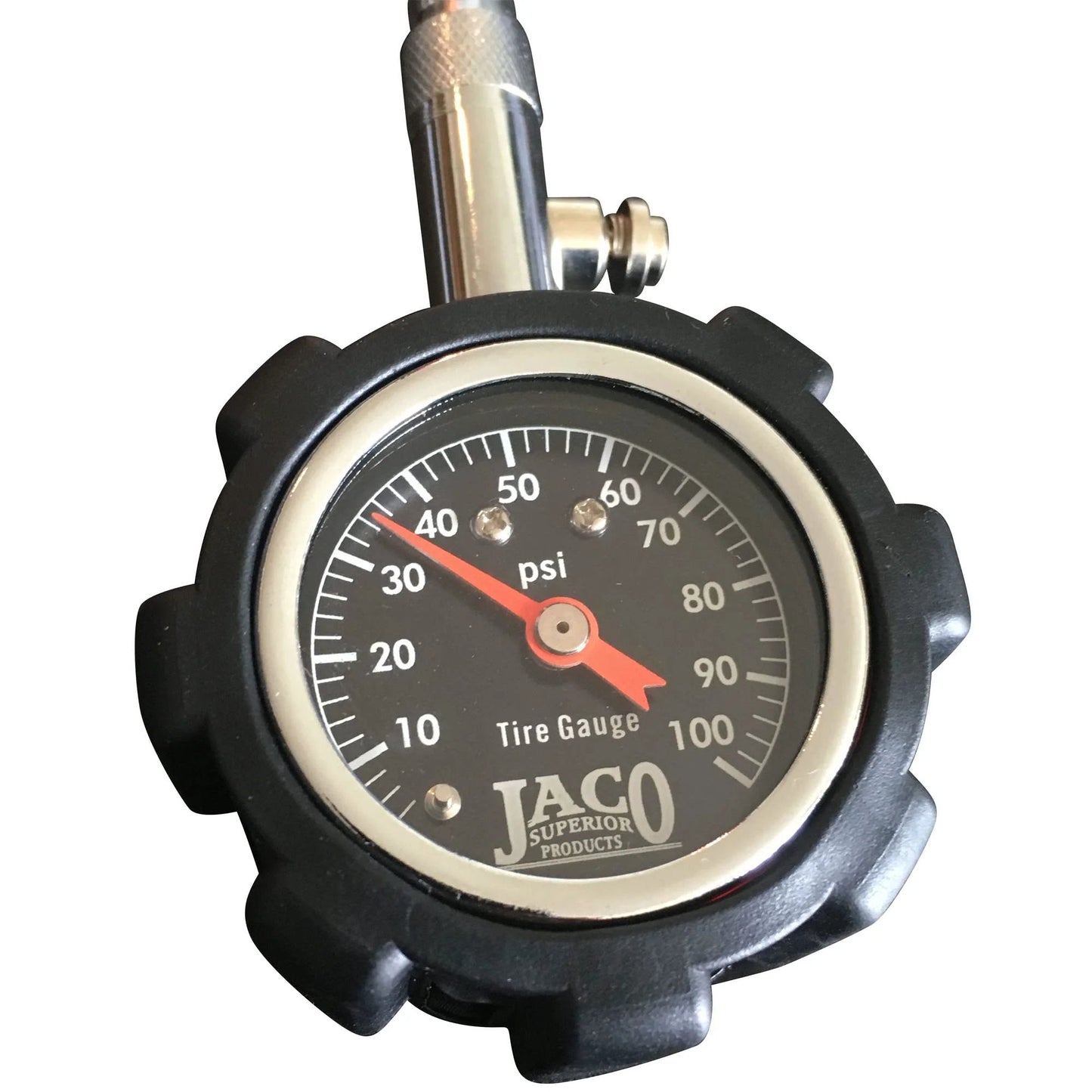 Deluxe Tire Pressure Gauge For Cars And Bikes With 100 PSI Precision ANSI B40 1 Standard Calibrated Accuracy No Battery Required Durable Dual Layer Shock Guard JACO