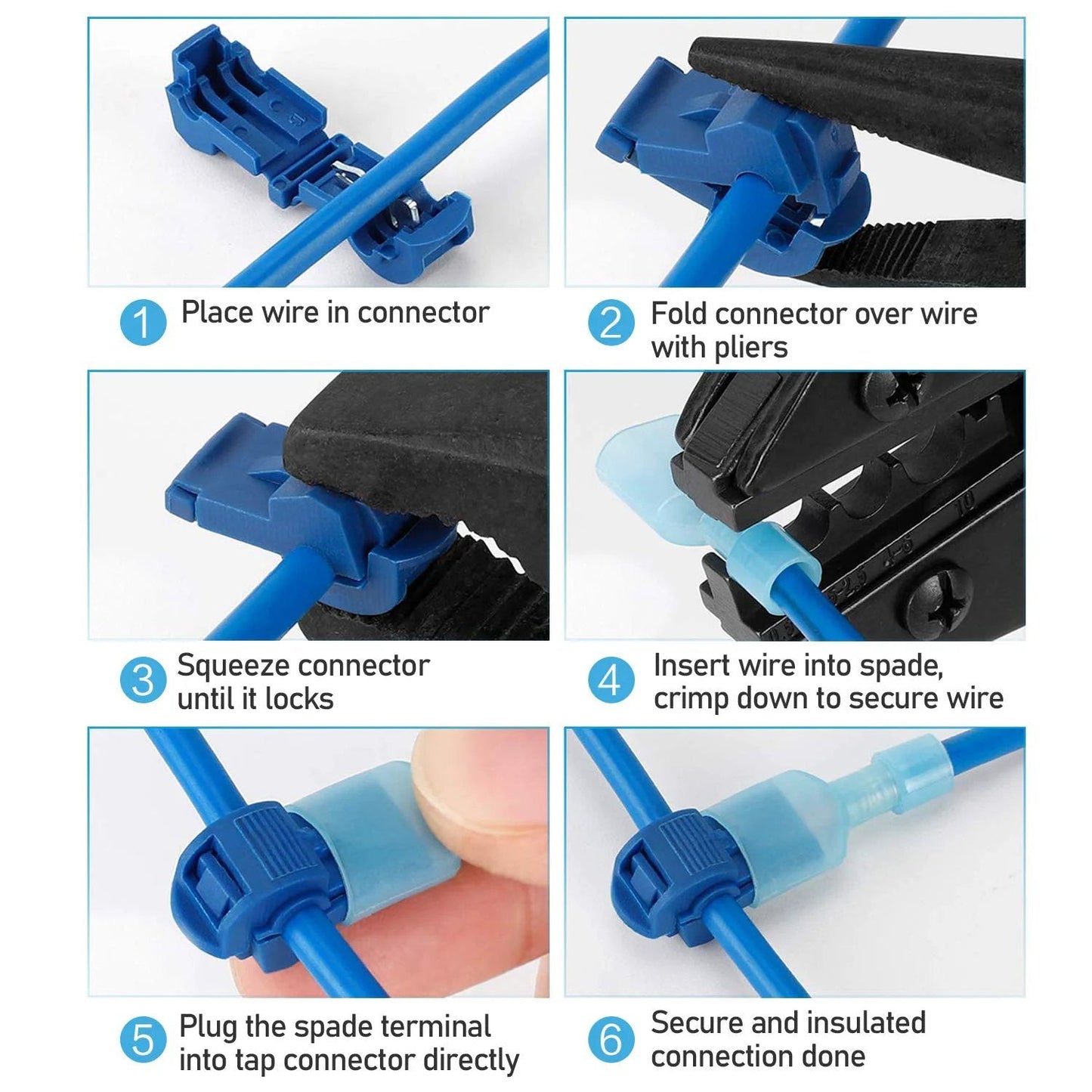 Self Stripping T Tap Wire Connectors 120 Pieces T Wire Quick Splice Connectors for Wiring with storage case durable copper contacts