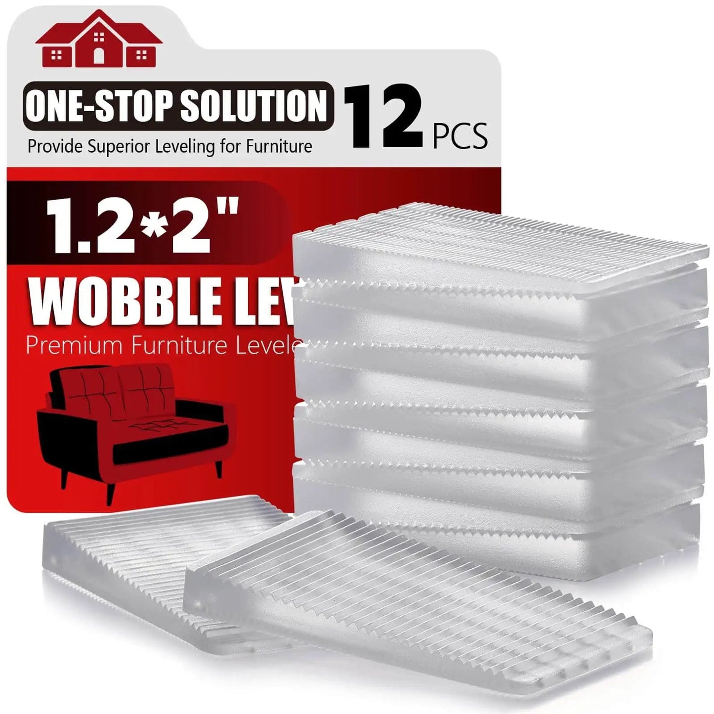 Clear Flexible Plastic Shim Kit 12pc For Home Improvement with trim to fit wedges and stackable furniture levelers