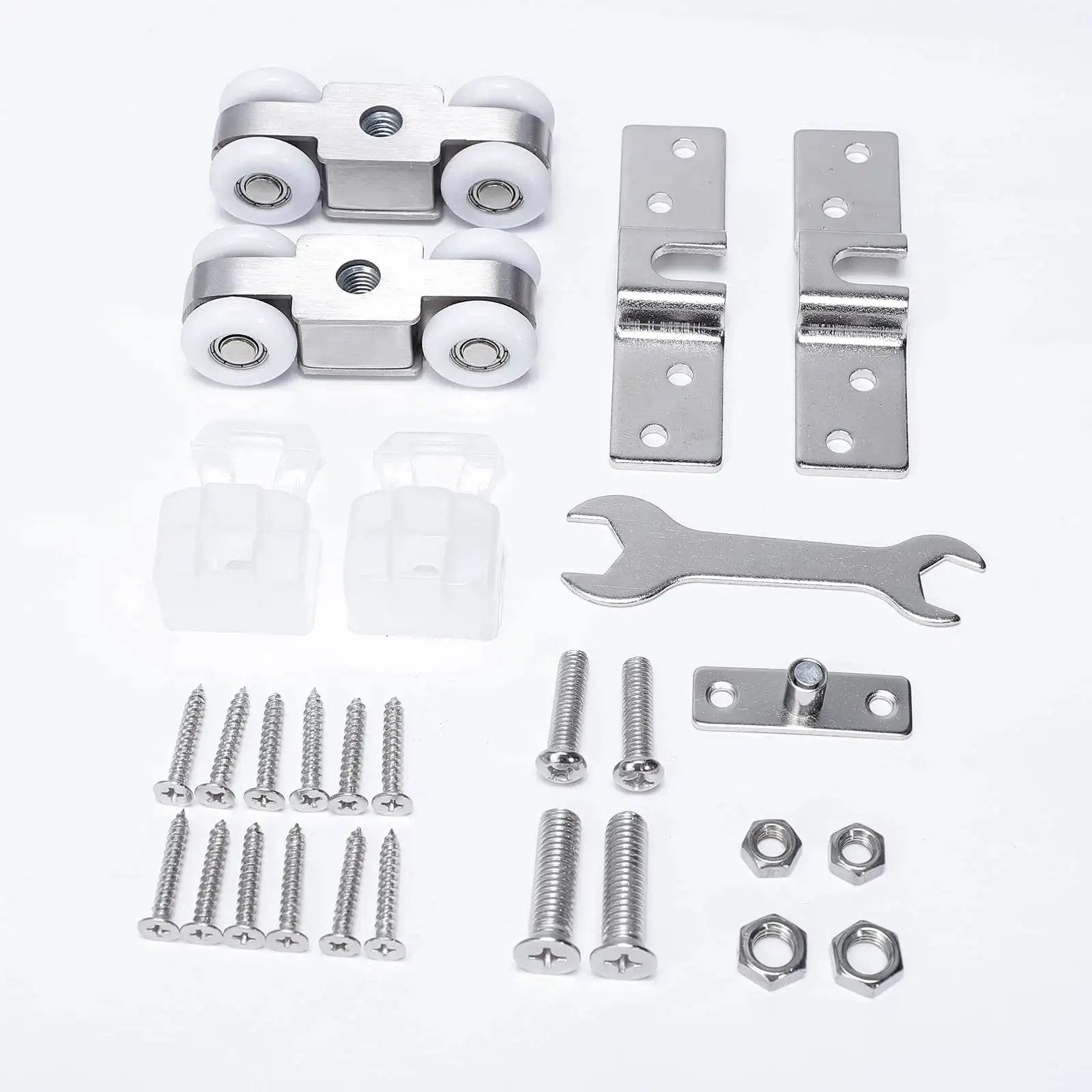 Four Wheel Stainless Steel Hanging Wheel Kit For Sliding Doors In Halls And Kitchen Cabinets Wardrobe Two Pack With Silent Operation