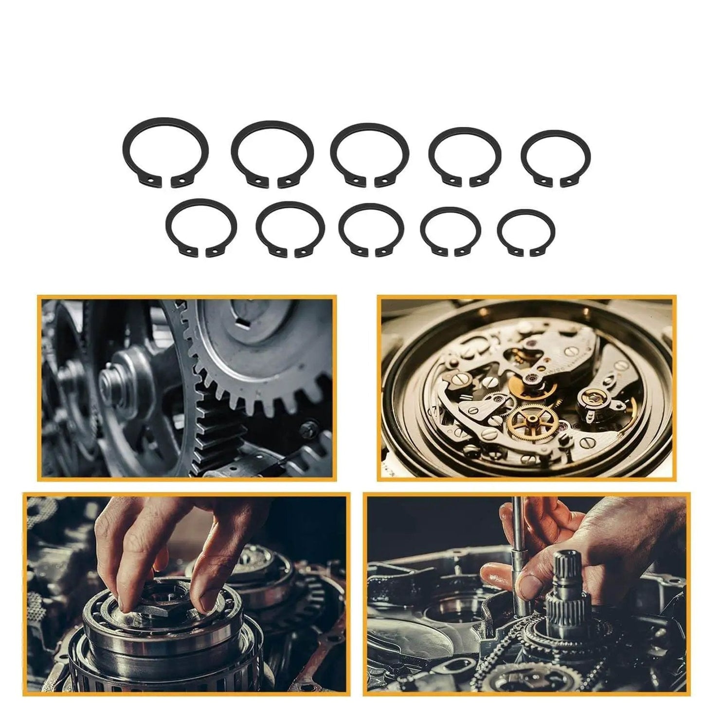 External Retaining Ring Set 30 Pcs 1.52 Inch Shaft Diameter 0.12 Inch Aperture 65MN Snap Clip Ring For Valves Bearings Machinery Black Durable Iron Construction Heavy Duty Flexible Clip For Secure Attachments Juvielich