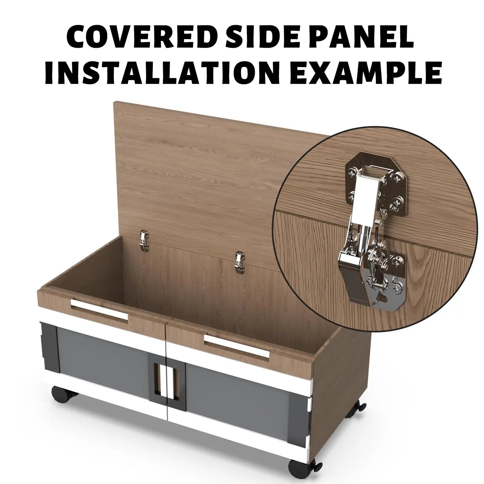 24 Pack Hidden Hinges Soft Close Surface Mount Concealed Cabinet Hinges For Frameless Kitchen Cabinets No Pre Drill Holes Easy Install For Cabinet Doors Durable Steel Construction Great For Modern Cupboards installed on wooden cabinet