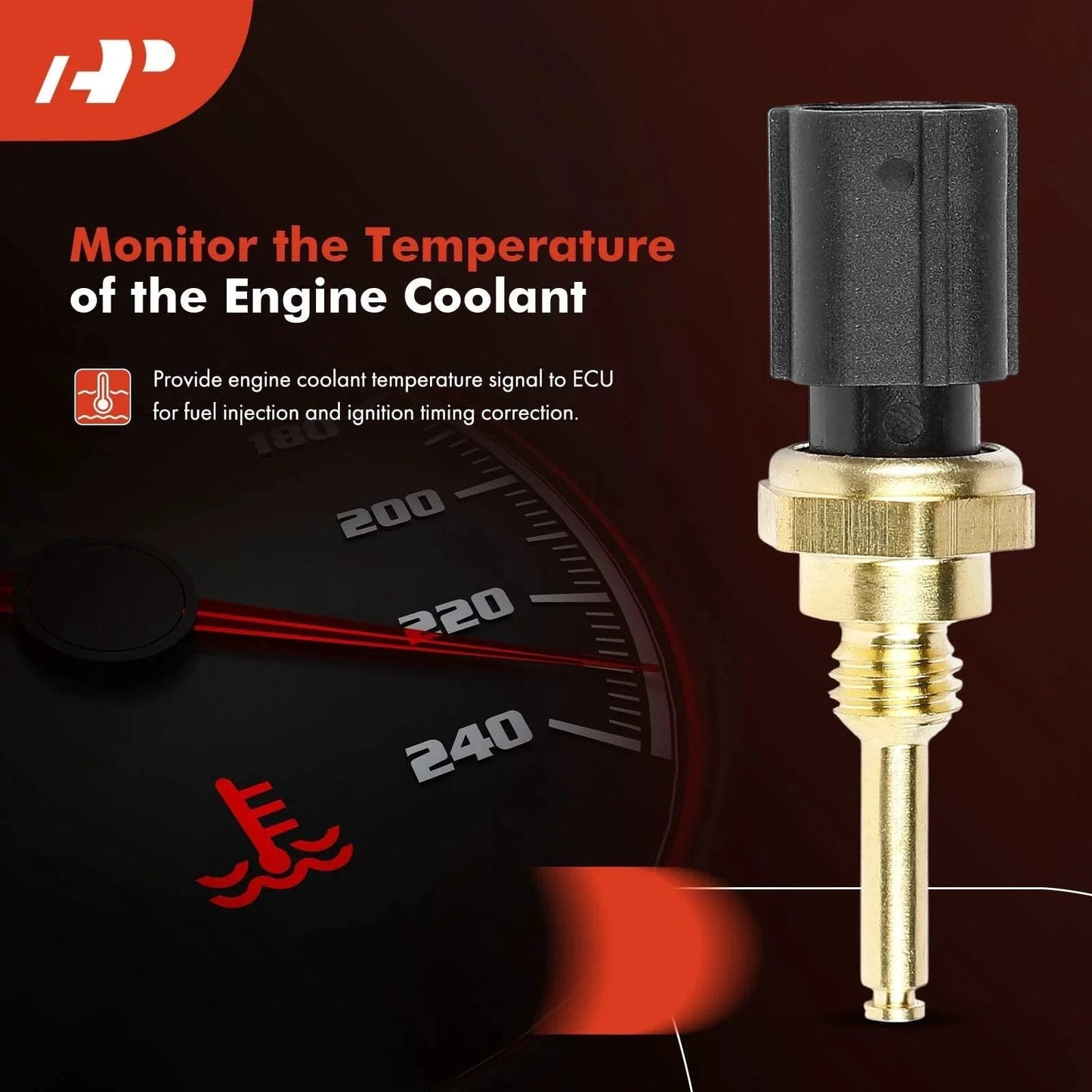 Engine Coolant Temperature Sensor With 2 Blades For Ford F Series Trucks And SUVs Including F 150 F 250 Super Duty Explorer Fusion Edge Mustang Taurus Expedition Navigator Mountaineer Mercury Lincoln And More APremium