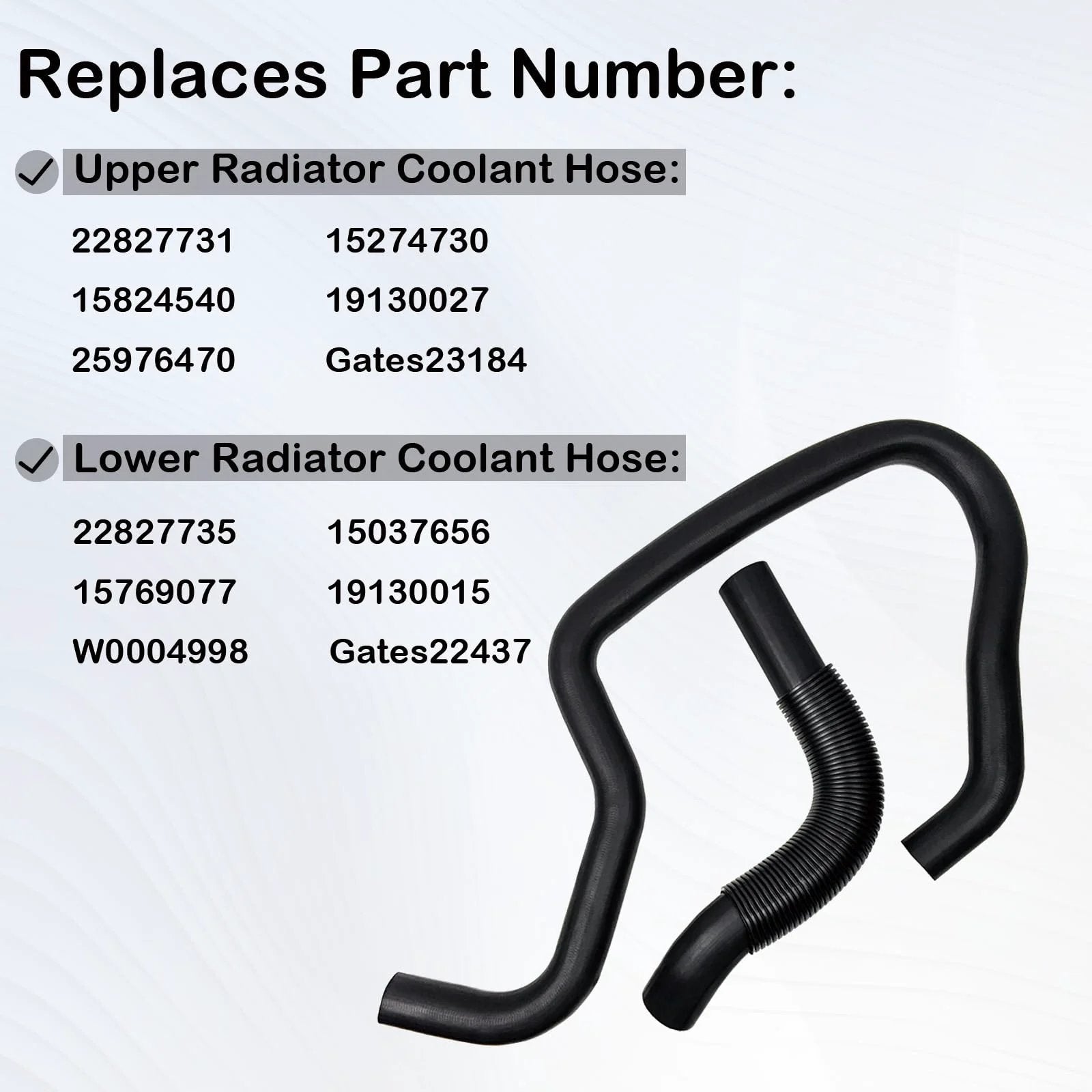 Engine Upper And Lower Radiator Coolant Hose Kit For Cadillac Escalade, Chevy Avalanche, Silverado, Suburban, Tahoe