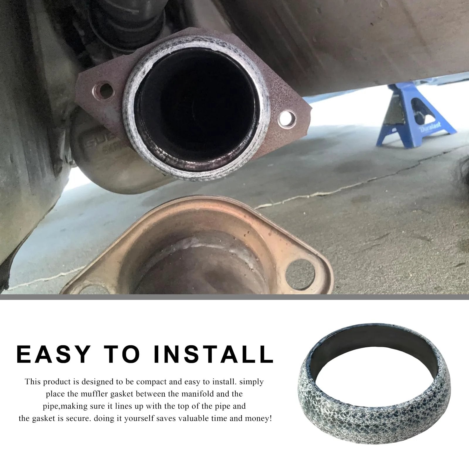 65mm Graphite Exhaust Gasket Donut Ring Universal Leakproof Flange Gasket For Manifold Downpipe Muffler Fits SUV Truck RV