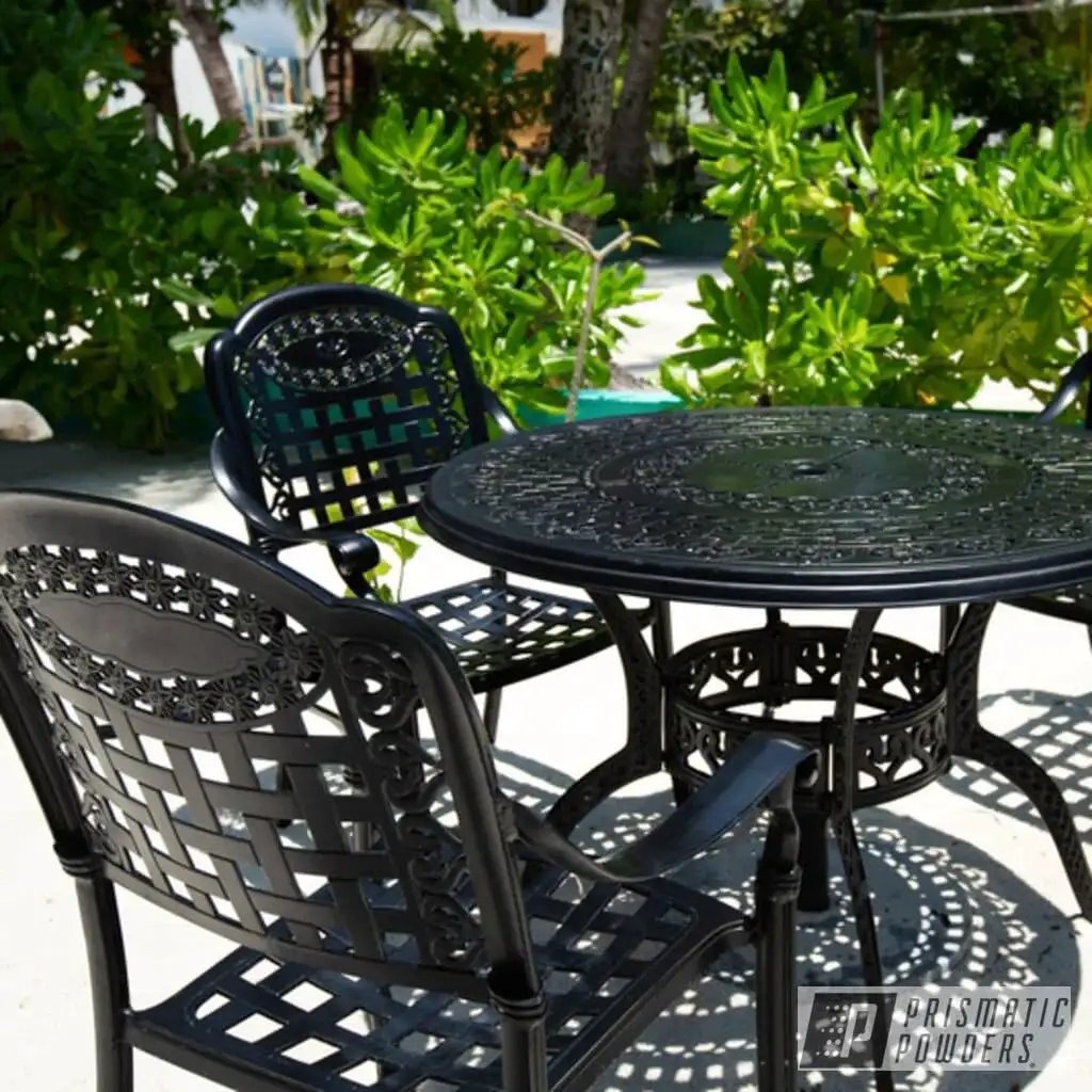 High Gloss Black Powder Coating For Automotive Wheels And Parts 1 Lb USA Made on metal outdoor table and chairs set