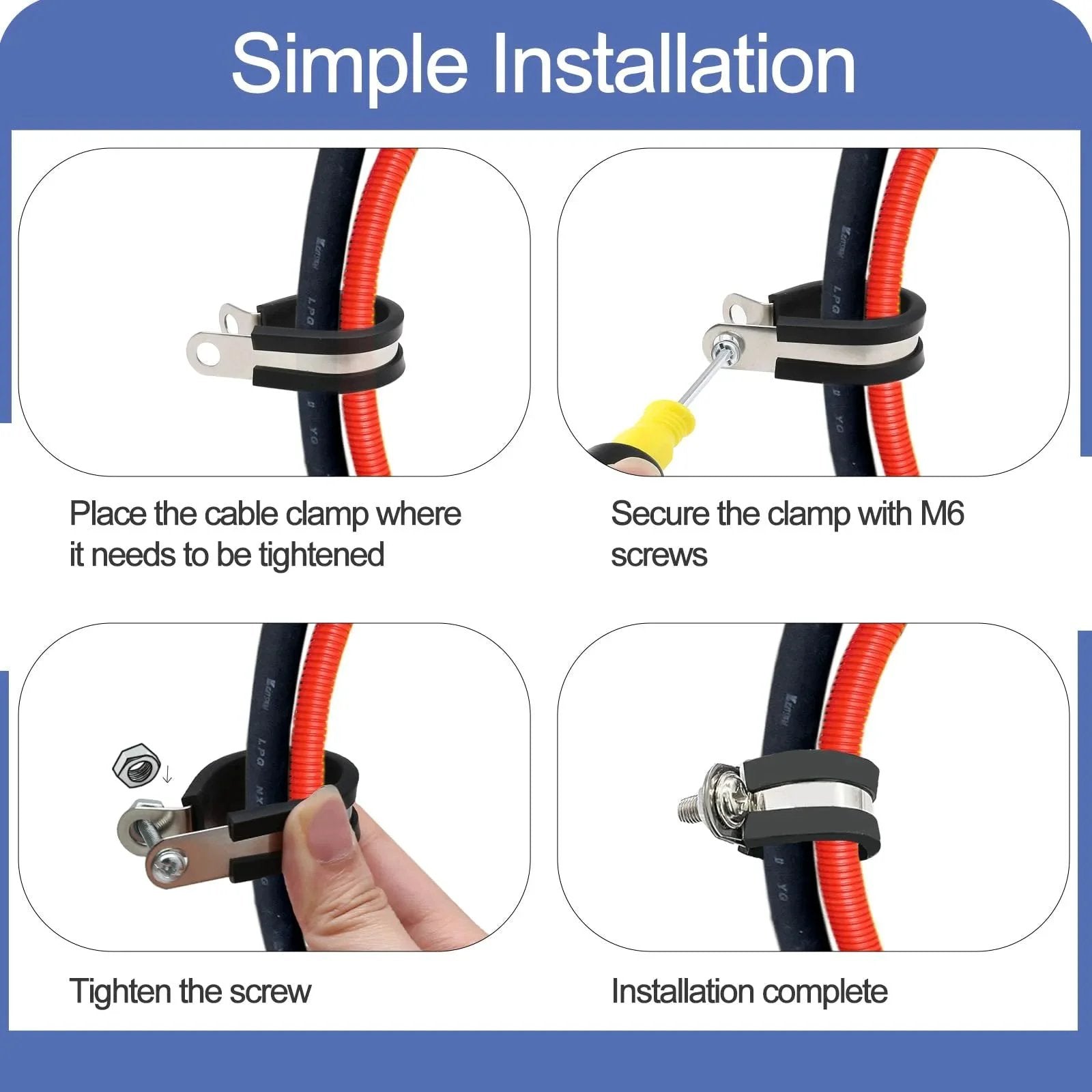 12 Pack One And A Half Inch Cable Clamps With Rubber Cushioned Insulation And 304 Stainless Steel Construction for mounting pipes and hoses.