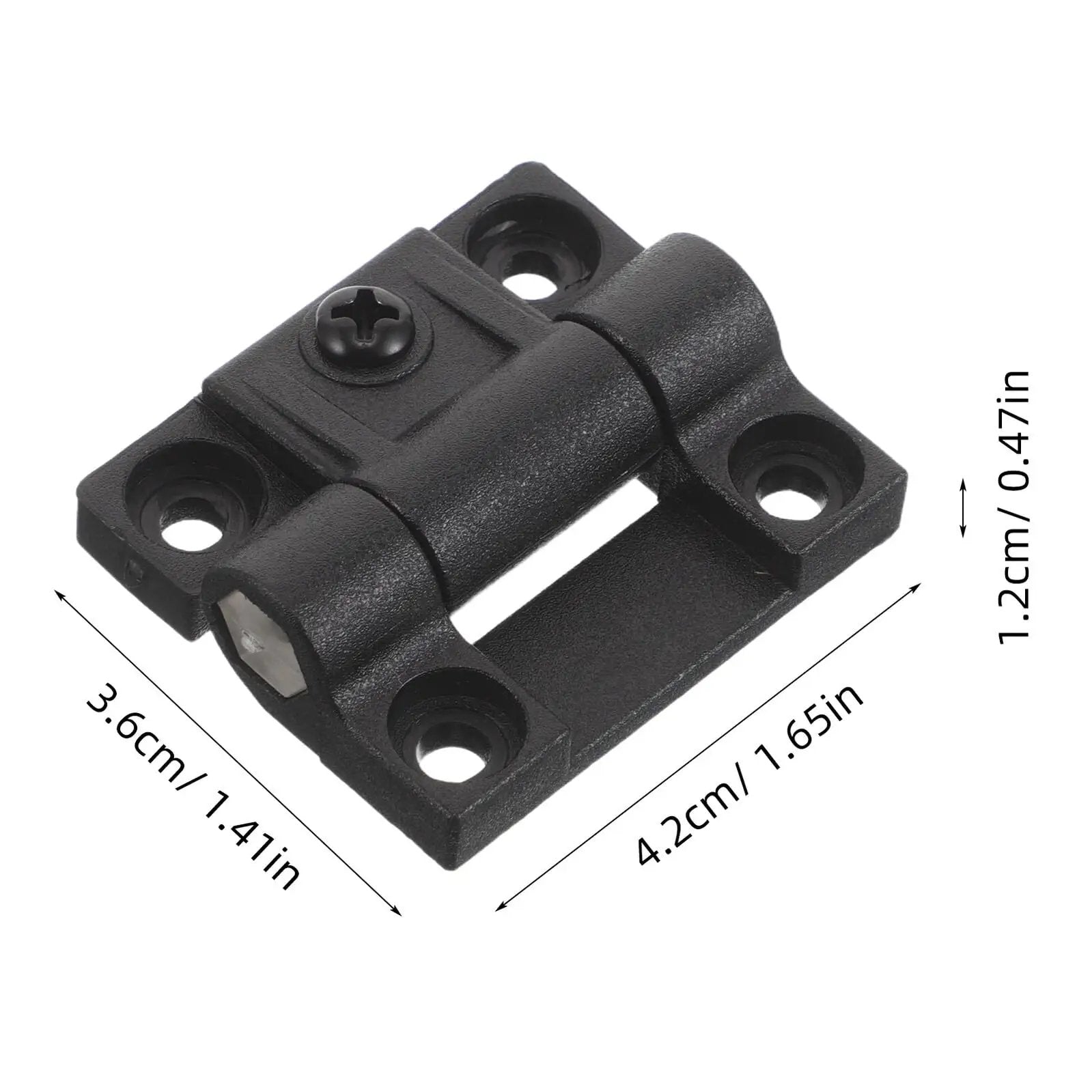 Plastic Folding Door Hinge For Closet And Cabinets 90 Degree Torque Ball Bearing Hinge Pair, black, with size dimensions