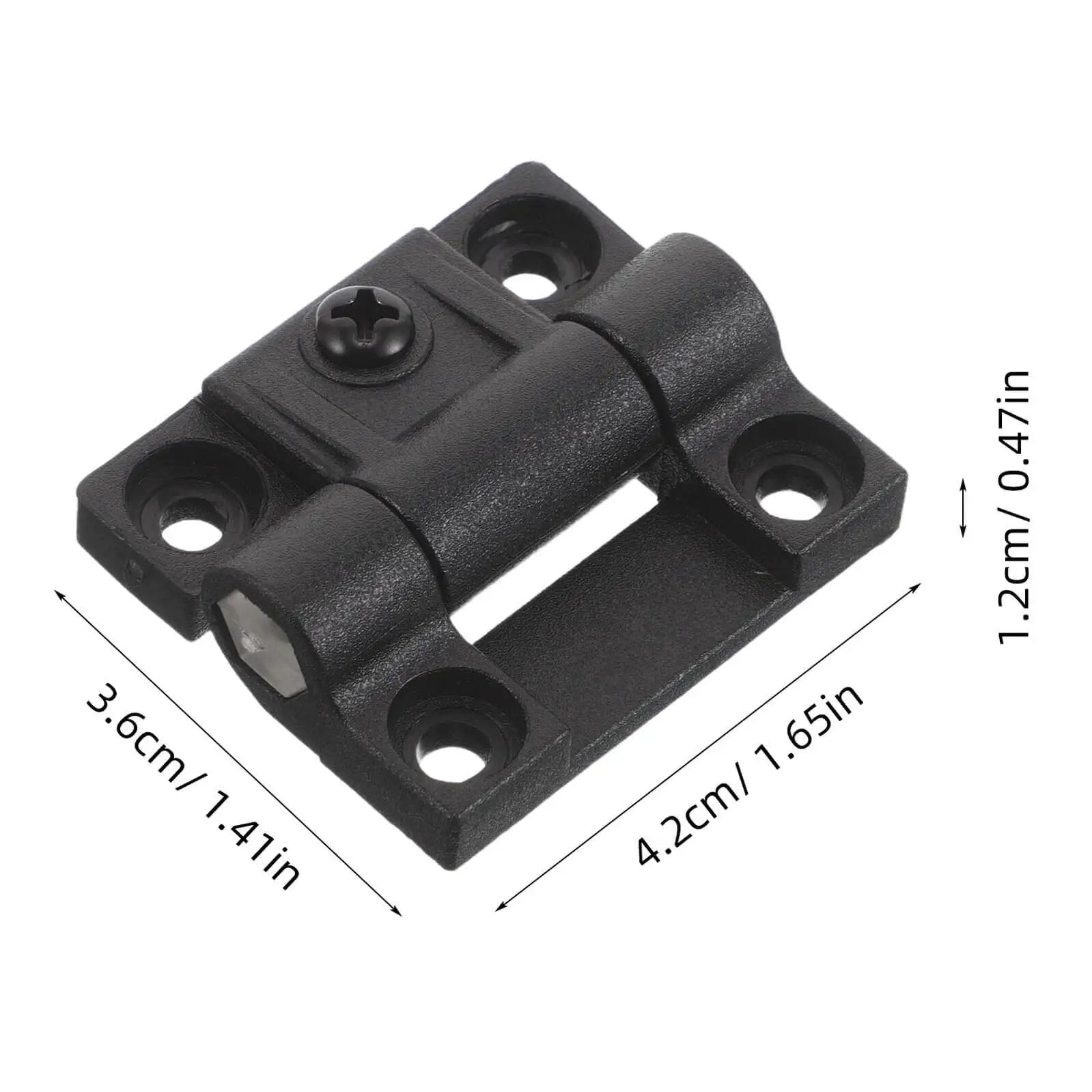 Sturdy Plastic Folding Hinge 90 Degree Torque Adjustable Right Angle Ball Bearing Cabinet Hinges For Electrical Cabinets And Furniture 1 Pair Black CHILDWEET, showing dimensions and design