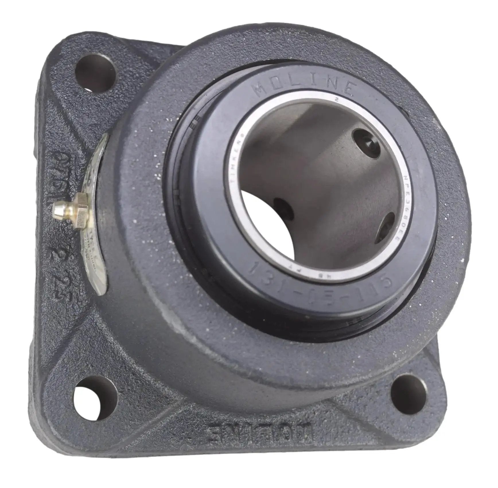 Heavy Duty 2 Inch Type E Four Bolt Flange Bearing With Double Taper Roller Bearings Inside, Moline 19311200 front view