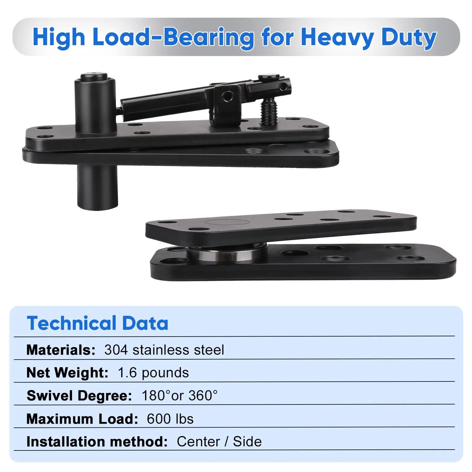2 Pack Stainless Steel Hidden Door Hinges With 360 Degree Rotation For Secret Doors Beefy Heavy Duty Pivot Hinges