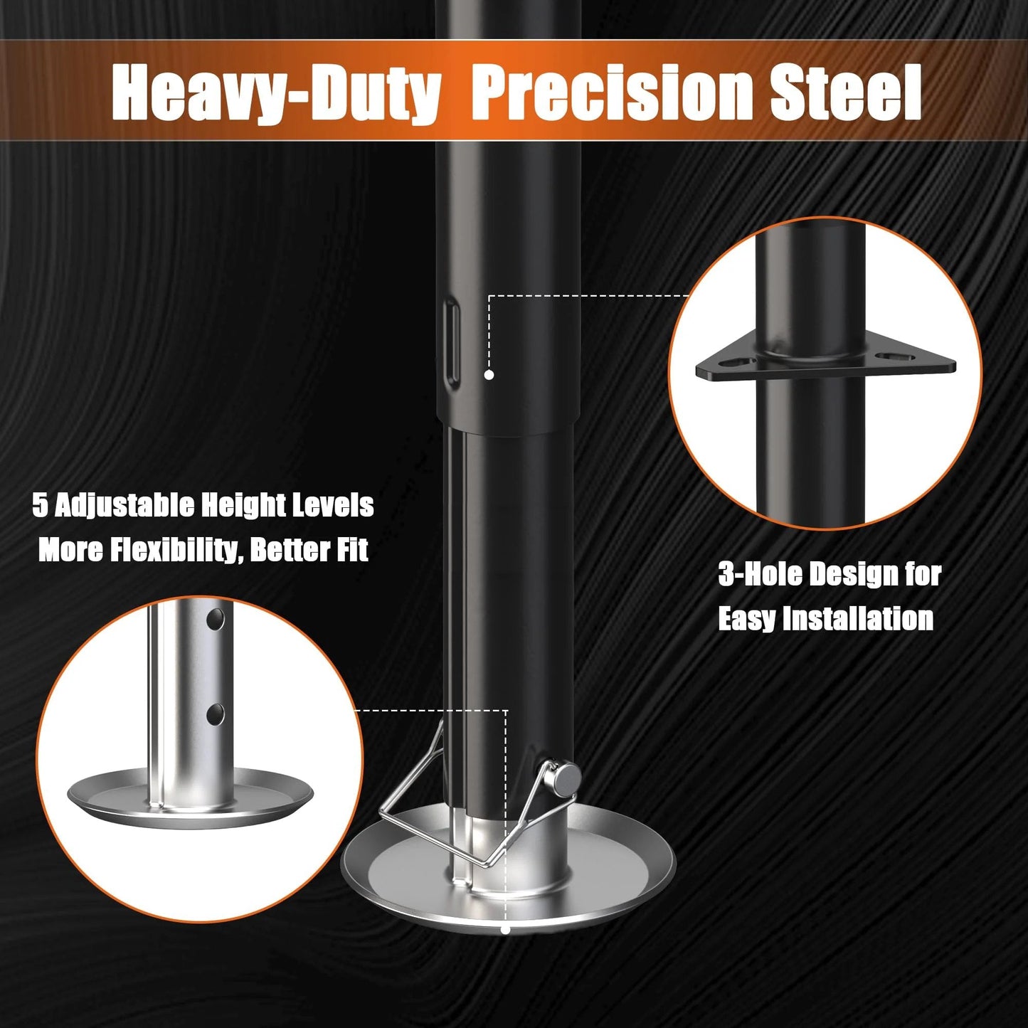 Heavy Duty 5000lb A Frame Trailer Jack With 30 Inch Lift And 20 To 24V Cordless Drill Compatibility Manual Overdrive Option
