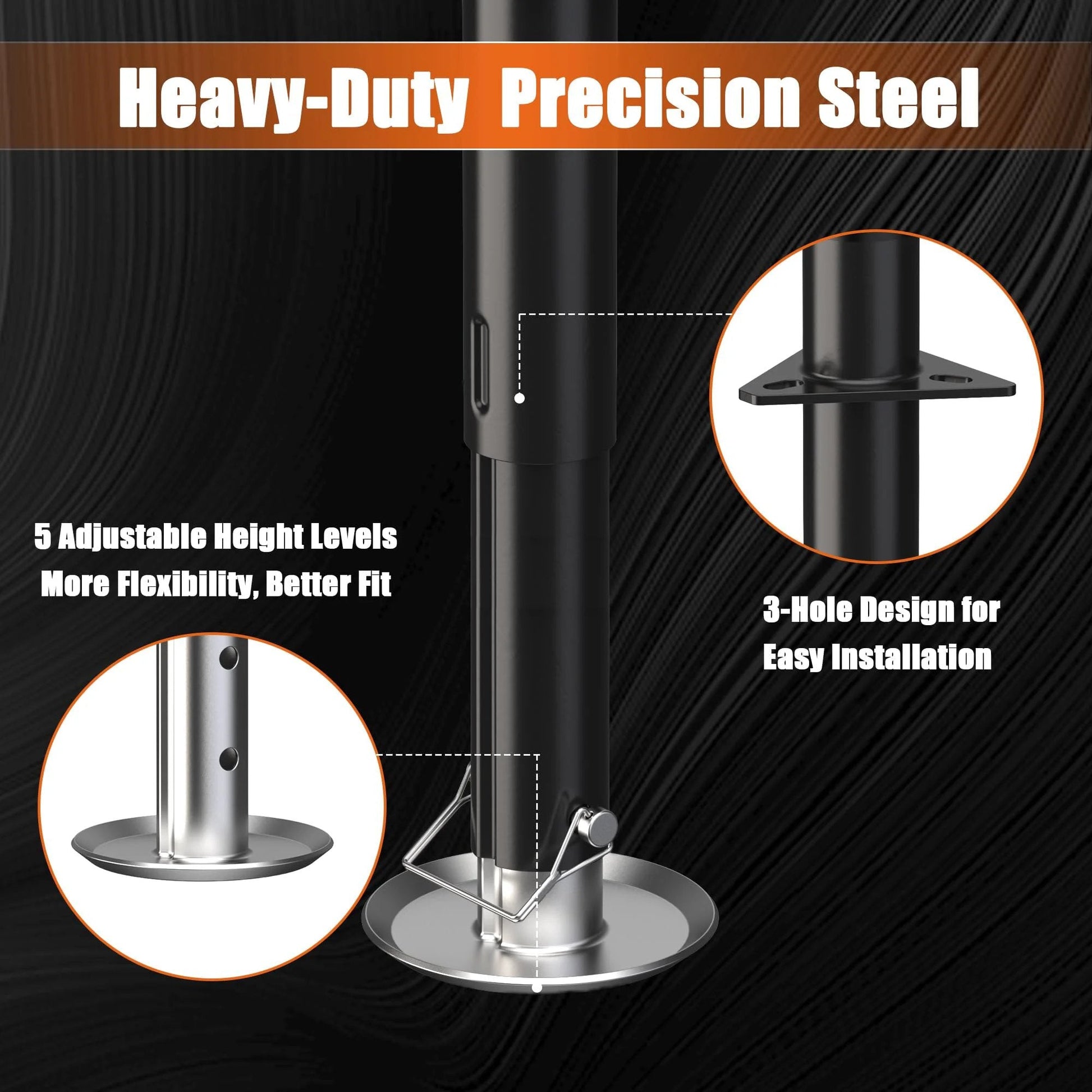 Heavy Duty 5000lb A Frame Trailer Jack With 30 Inch Lift And 20 To 24V Cordless Drill Compatibility Manual Overdrive Option