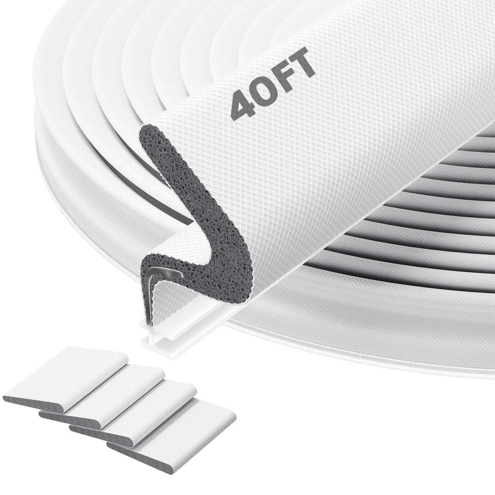 40 Foot Door Weather Stripping Seal for Kerf Front Exterior Doors, Easy Fit Door Frame Insulation Strip, Pluden
