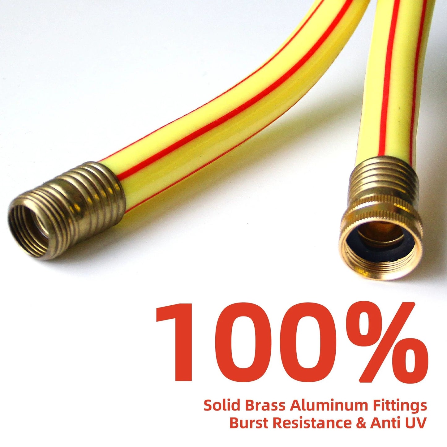 Heavy Duty Short Garden Hose Five Eighth Inch Diameter, Four Foot Length, Lightweight Flexible Water Pipe with brass fittings