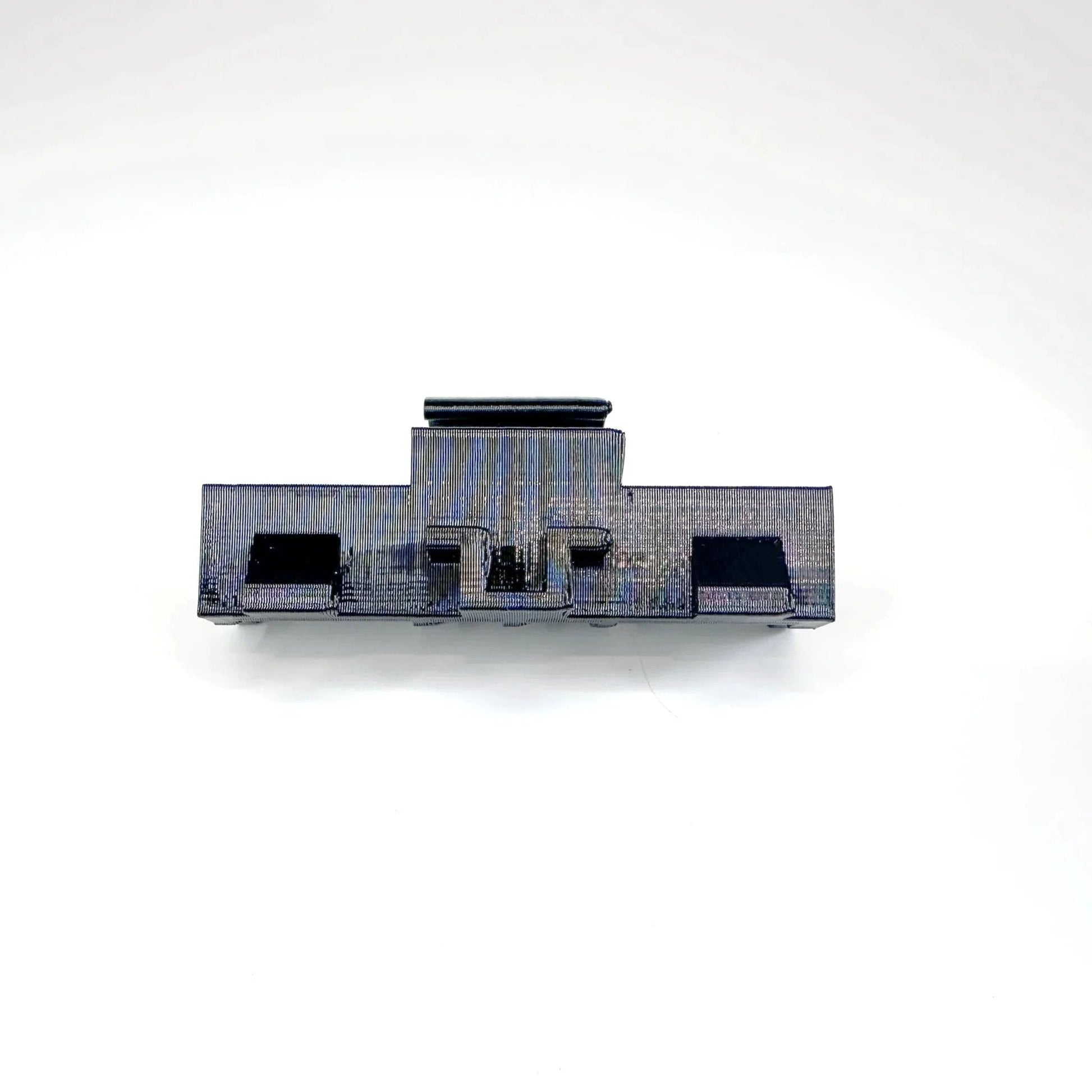 Front view of 3D-printed replacement hinge for Keter Factor Apex Storage Unit, part DX463, made from durable PETG material.