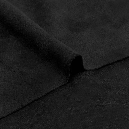 Black double sided faux suede headliner fabric without foam backing cars trucks SUVs, close-up view of material texture.