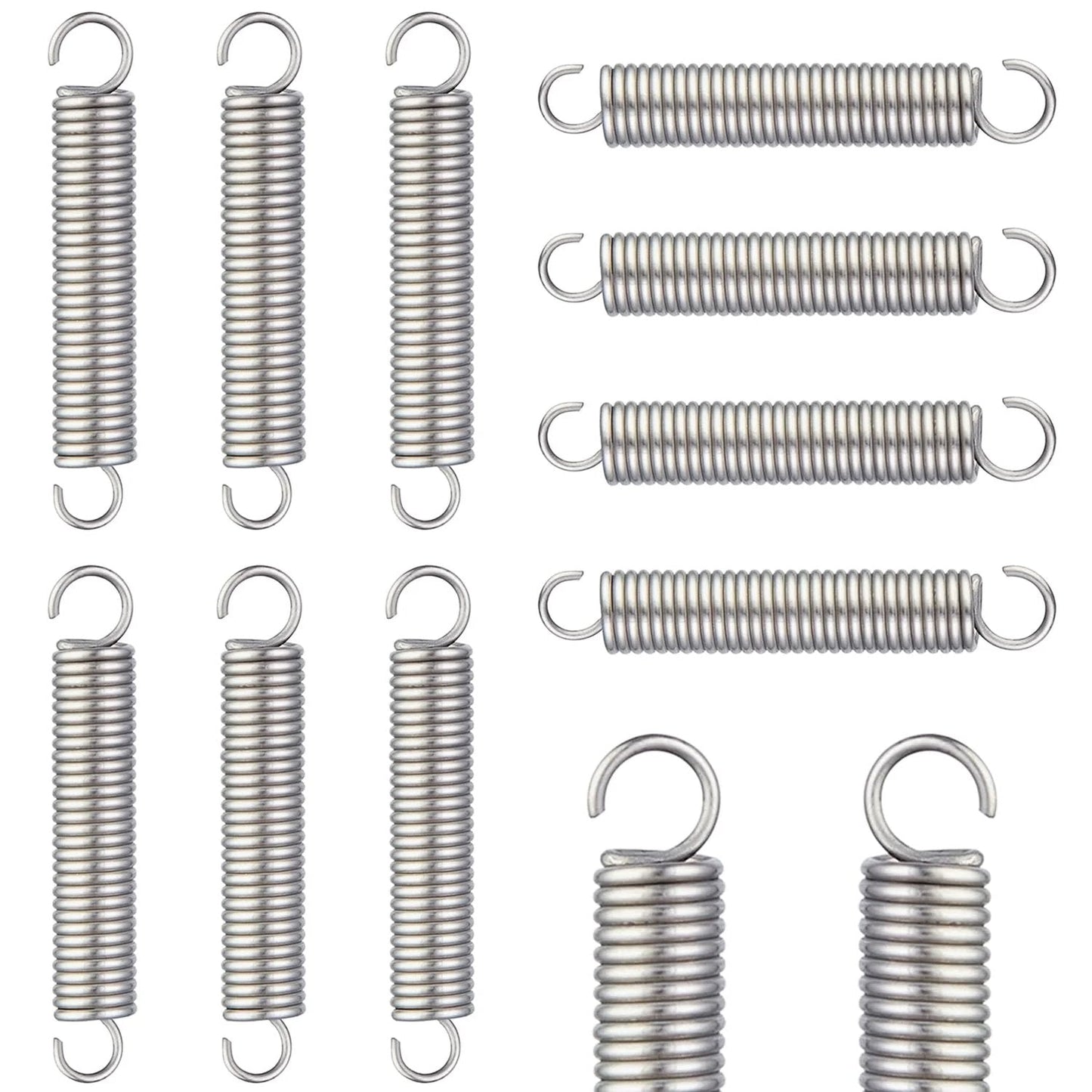 10 Pcs SP 9600 Extension Springs Set Handy Must Have 1/4 Inch Outside Diameter By 1-1/2 Inch Length 0.035 Inch Wire Stainless Steel Open Ends Heavy Duty Rustproof For Garage Doors Closets Diy Projects