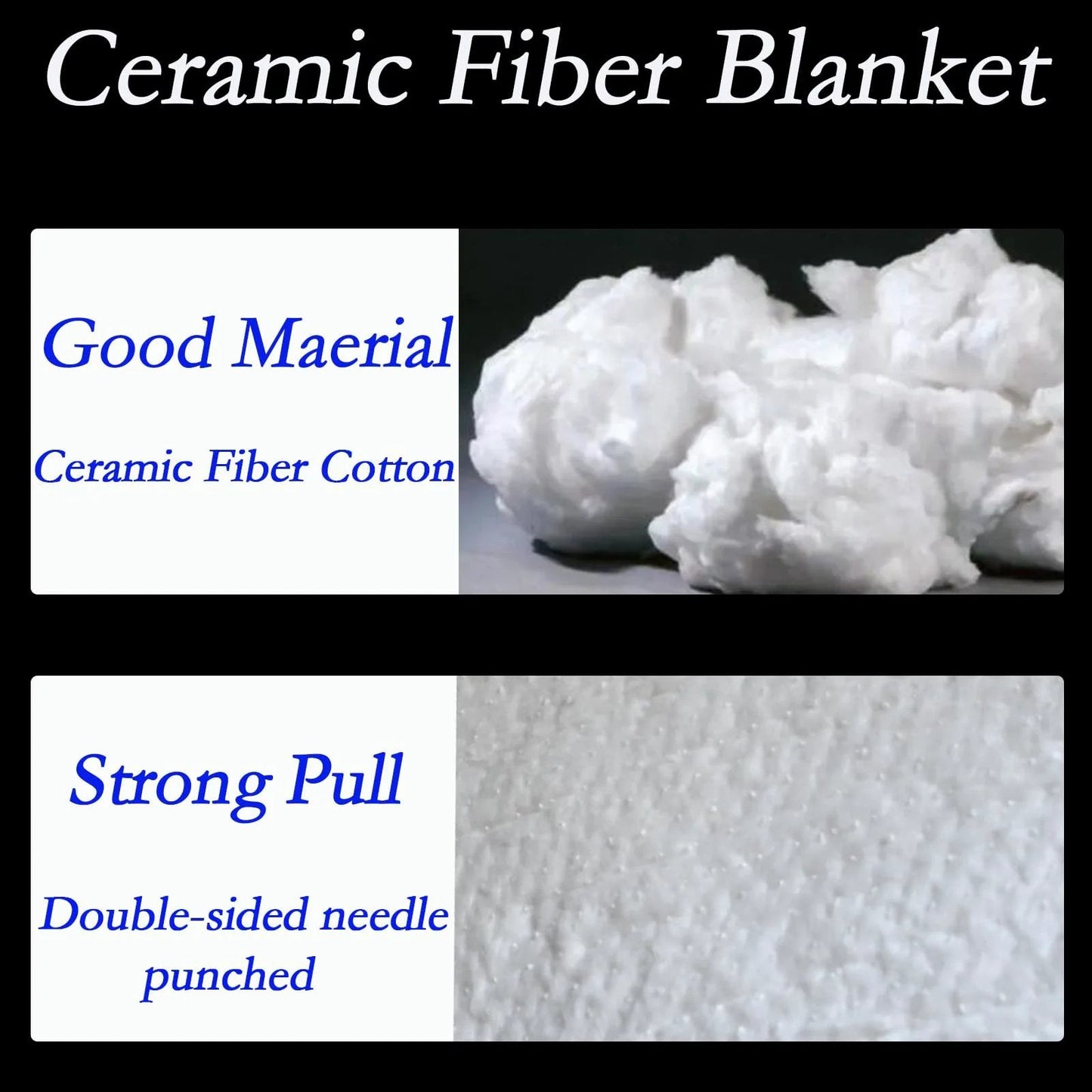 Ceramic Fiber Blanket For High Temp Fireproof Insulation Up To 2400F, ceramic fiber cotton and double-sided needle punched