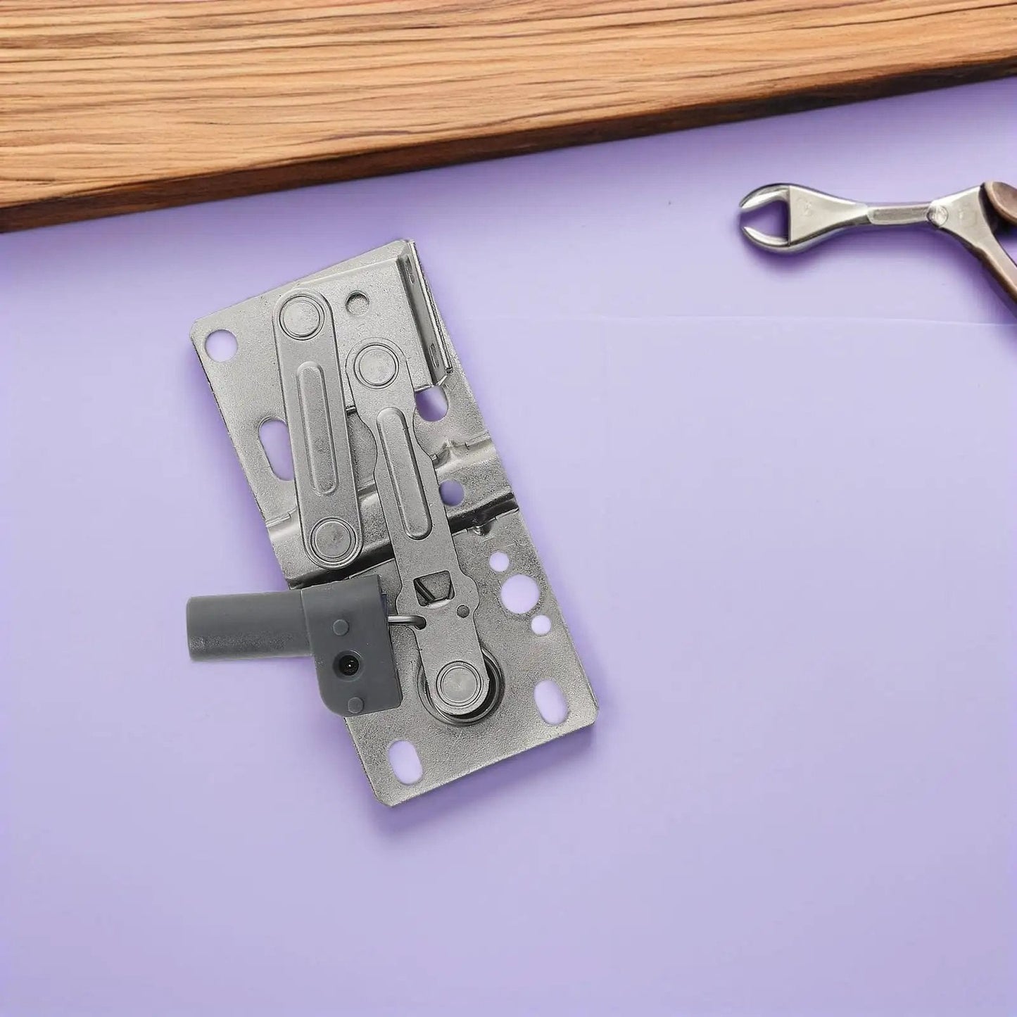 Soft Close 45 Degree Cabinet Hinges With Spring Buffer for kitchen sink cabinets, durable cold rolled steel, uninstalled view