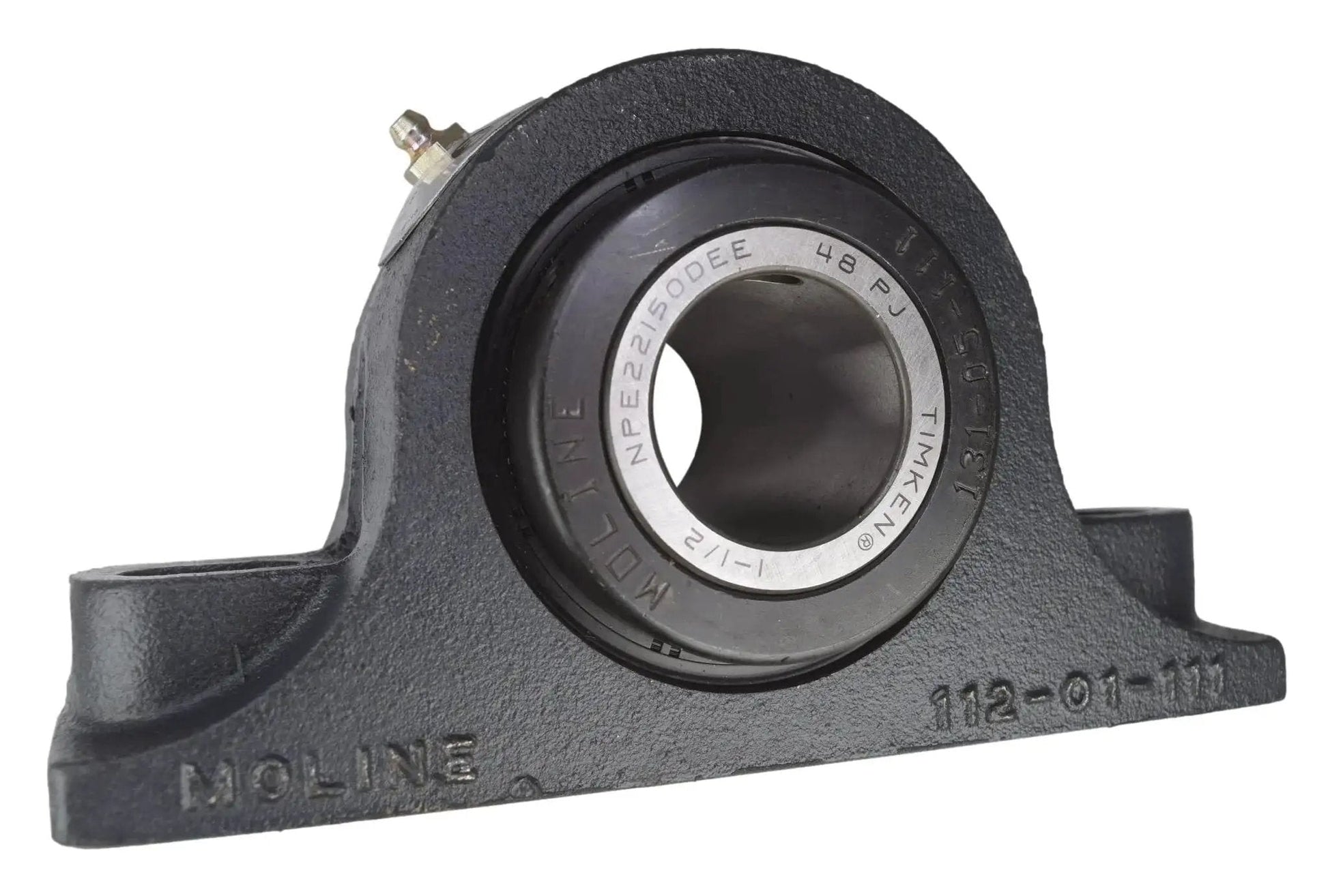 Beefy Type E Heavy Duty Two Bolt Pillow Block Bearing With One And One Half Inch Bore and Double Taper Rollers in black housing