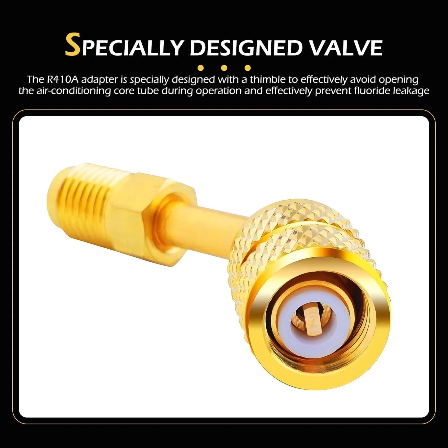 R410A Mini Split Adapter 5/16 Inch Female To 1/4 Inch Male Flare Brass Alloy With Straight Adapter for HVAC Use