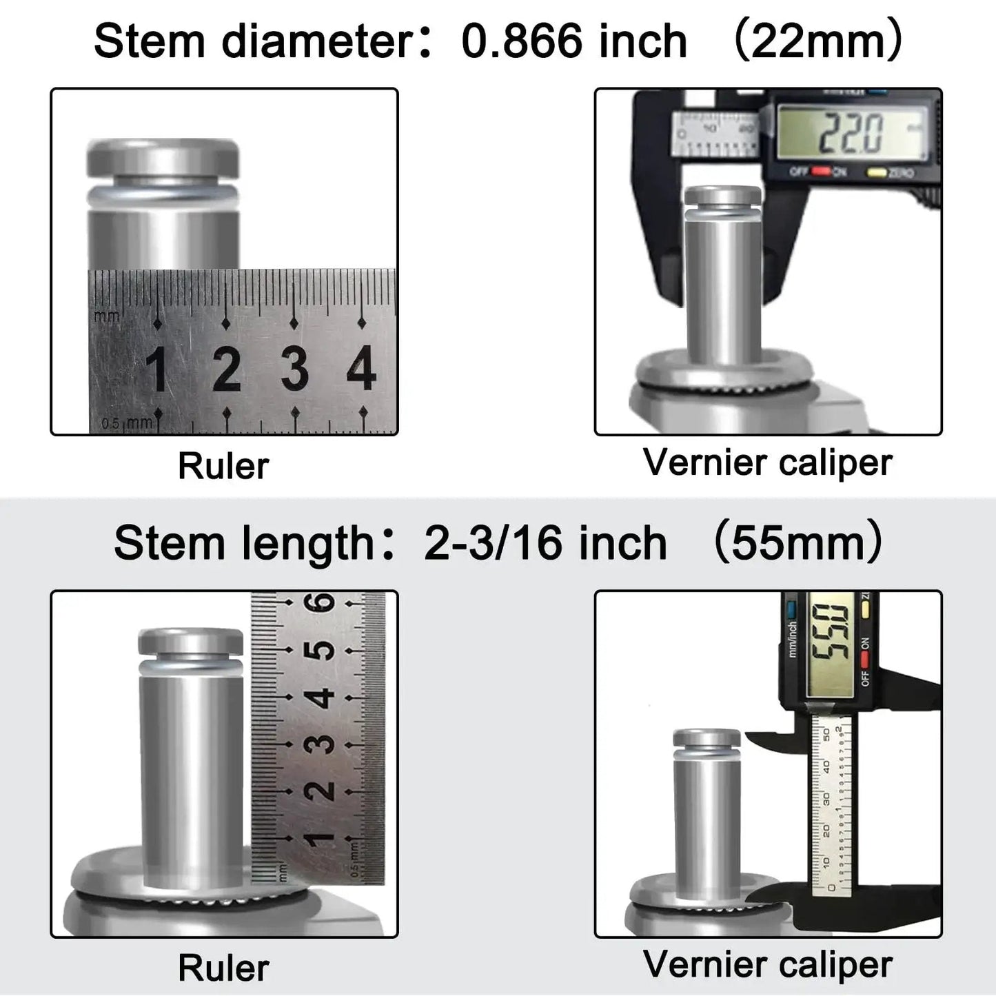 Measurements of 5 Inch Stem Locking Caster Wheels Set Of 4 For Wire Shelving Racks Heavy Duty With Brakes Non Marking