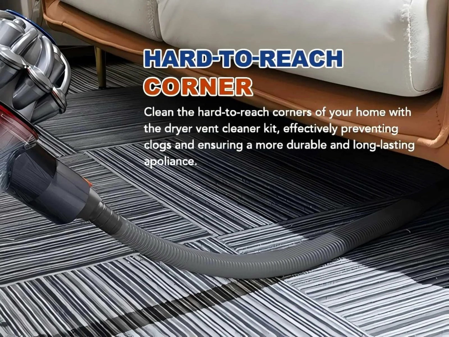 Dryer Vent Cleaning Kit For Dyson Cordless Vacuums Lint Removal Attachment Deep Cleaning Adapter For V7 V8 V10 V11 V12 V15