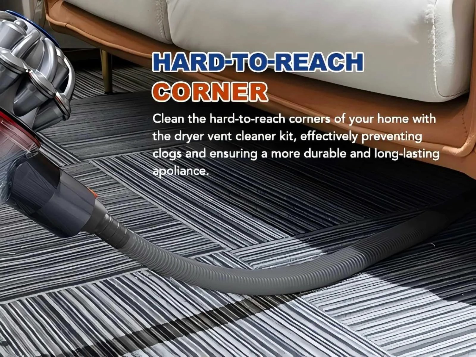 Dryer Vent Cleaning Kit For Dyson Cordless Vacuums Lint Removal Attachment Deep Cleaning Adapter For V7 V8 V10 V11 V12 V15