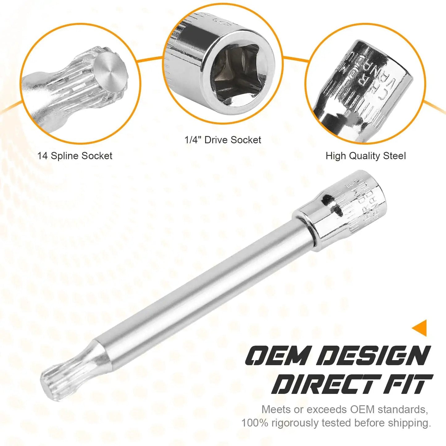 Dual Clutch Transmission Reset Tool For Ford Focus DPS6 6DCT250 DSG Unlatch Kit with 6mm 14-Spline Socket shown in detail