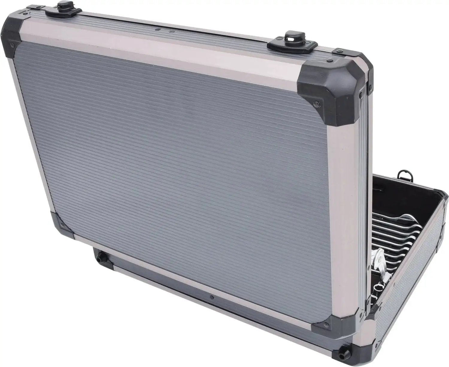 Side view of case for One Quarter And One Half Inch Drive Universal Tool Kit Set 149 Pieces