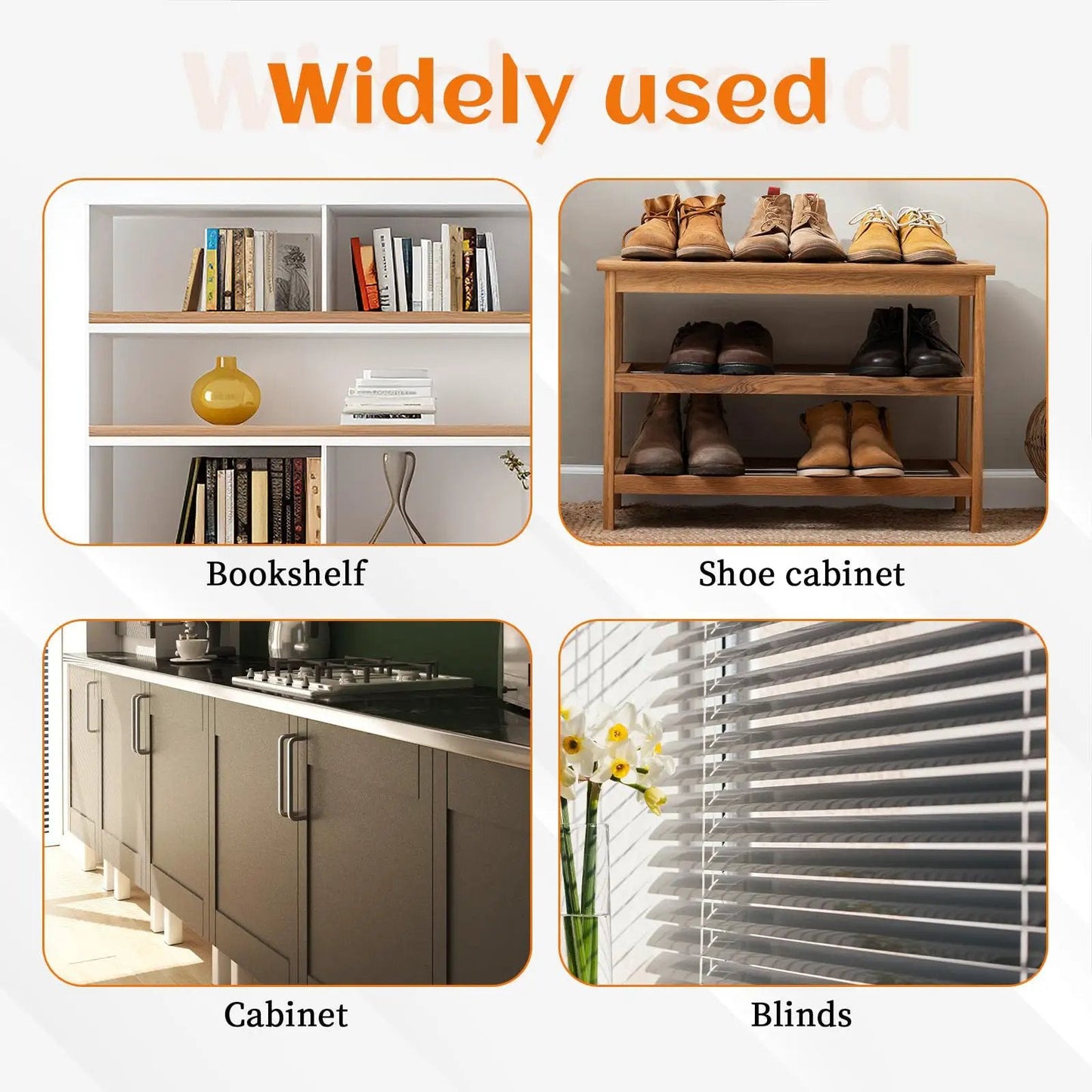 8 Piece Spring Hinge Pins For Cabinet Doors Damper Replacement Pins Spring Loaded Iron Cabinet Pins For Furniture Fittings And Shutters Ideal For Home Office And DIY Workshop Repairs, image showing bookshelf, shoe cabinet, cabinet, and blinds.