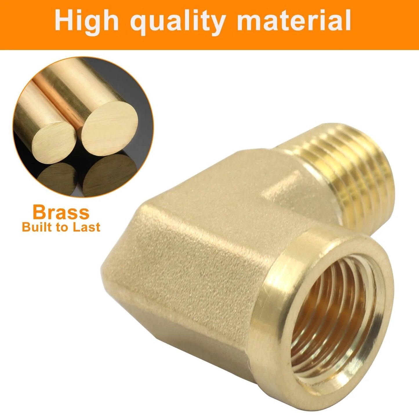Two Pack 90 Degree Brass Barstock Elbows One Quarter NPT Male To One Quarter NPT Female Pipe Fitting Forged For Plumbing Air Gas And Hydraulic Systems Built Tough For High Pressure And Temperature Resistance, close-up view