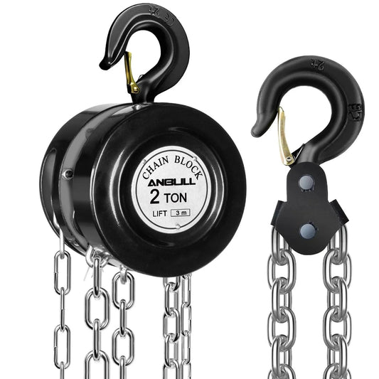 2 Ton Hand Chain Hoist With 4400 Lbs Capacity 10 Foot Lift Manual Chain Block With Upgraded G80 Galvanized Chain Detail Image