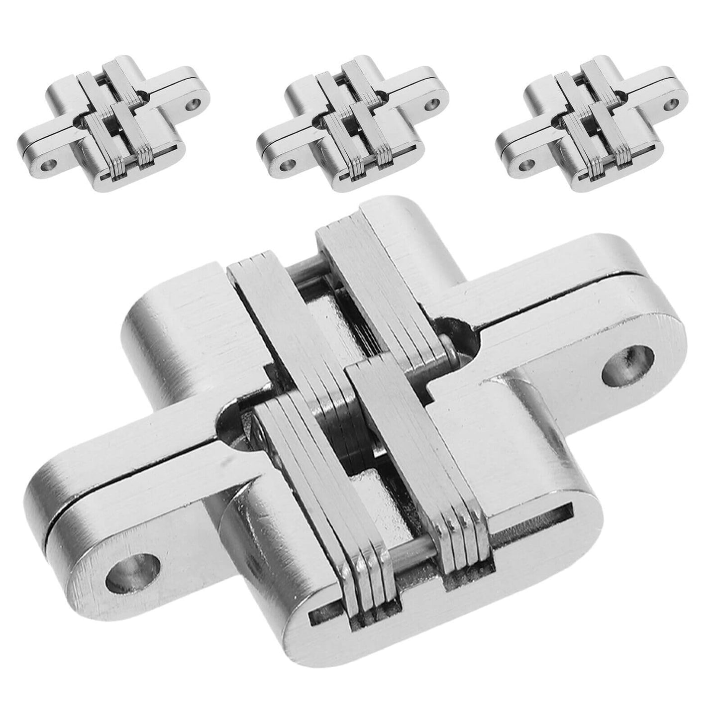 4 Pack 43mm Mini Concealed Hinge Set For Jewelry Boxes And Cabinets, Zinc Alloy Cross Folding 180 Degree Hidden Hinges, Ultra Compact Space Saving, Adjustable Fit For Craft Projects And Small Doors From Yardenfun
