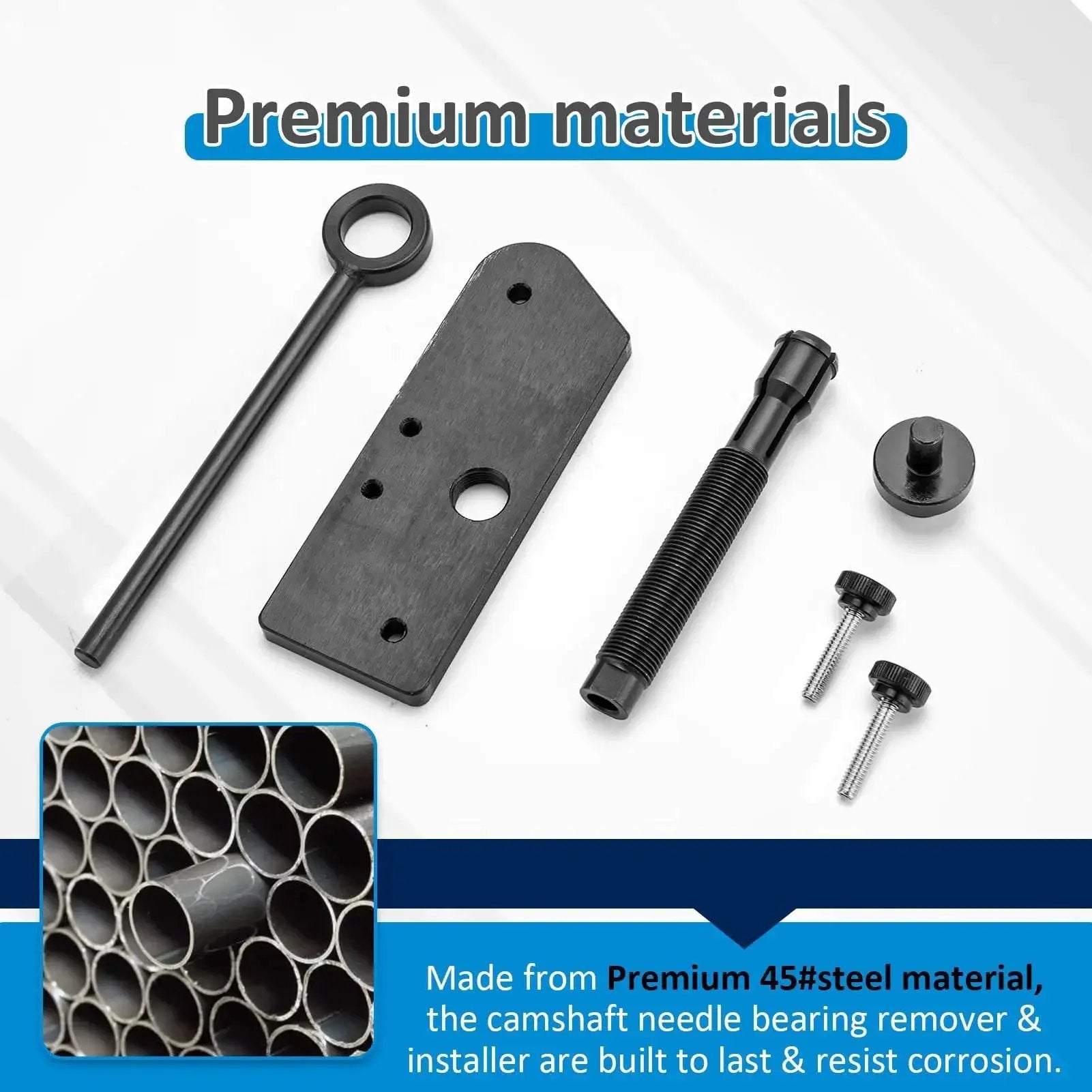 Inner Cam Bearing Installer And Camshaft Puller Tool For Harley Evolution Engines with components on white background