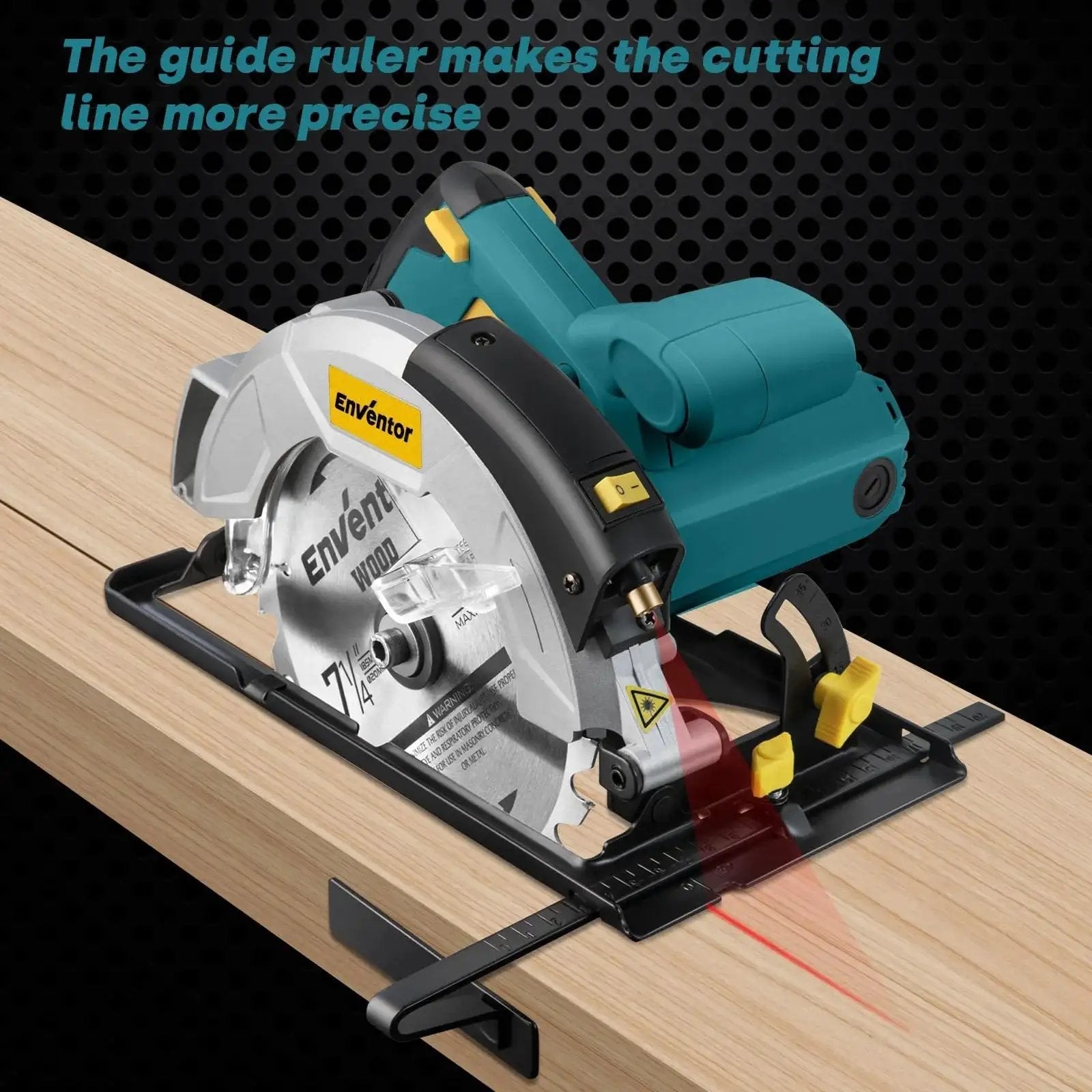 Powerful 7-1/4 Inch Circular Saw With A 10A Pure Copper Motor And Laser Guide Delivers 5800 RPM Includes Two Blades 40T And 24T