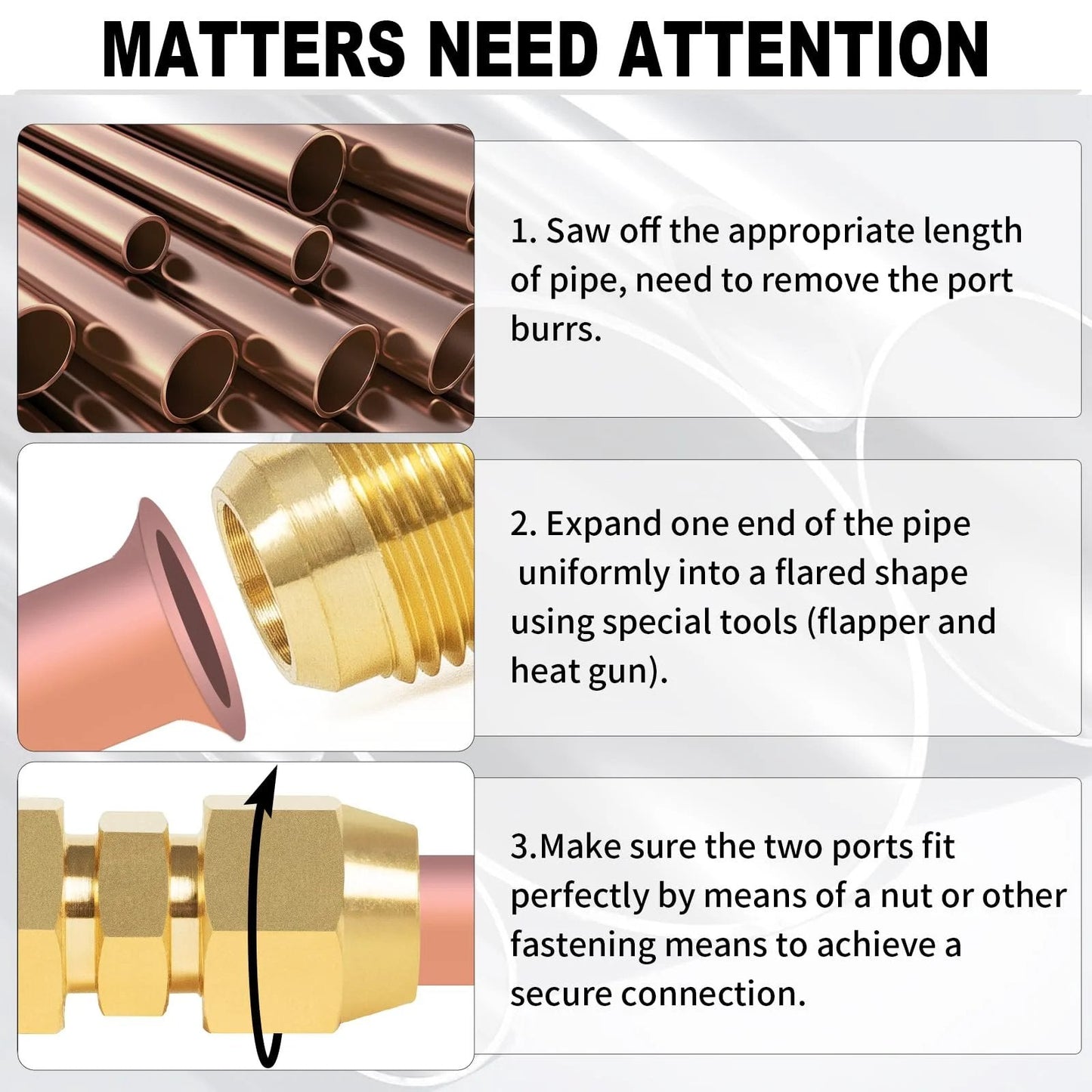 Brass Flare Tube Fittings One Quarter Inch Male Flare to One Quarter Inch Male Flare Union Gas Adapter installation steps.
