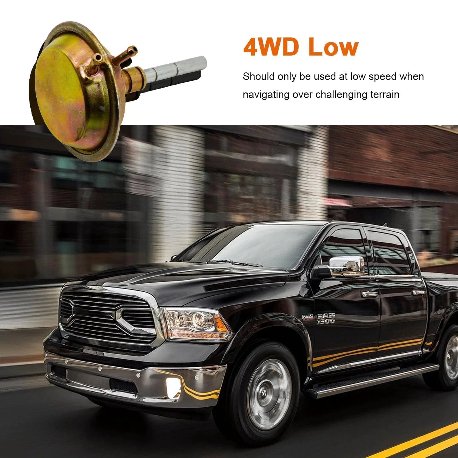 Pickup truck with Front 4WD Vacuum Shift Actuator Direct Fit Replacement No Fuss Install For Dodge Ram 1500 2500 3500