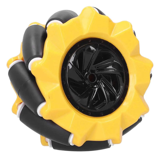 80mm Mecanum Wheel Omnidirectional Robot Car Parts For DIY Projects Two Pack High Quality Wheel Set with yellow hub and rollers