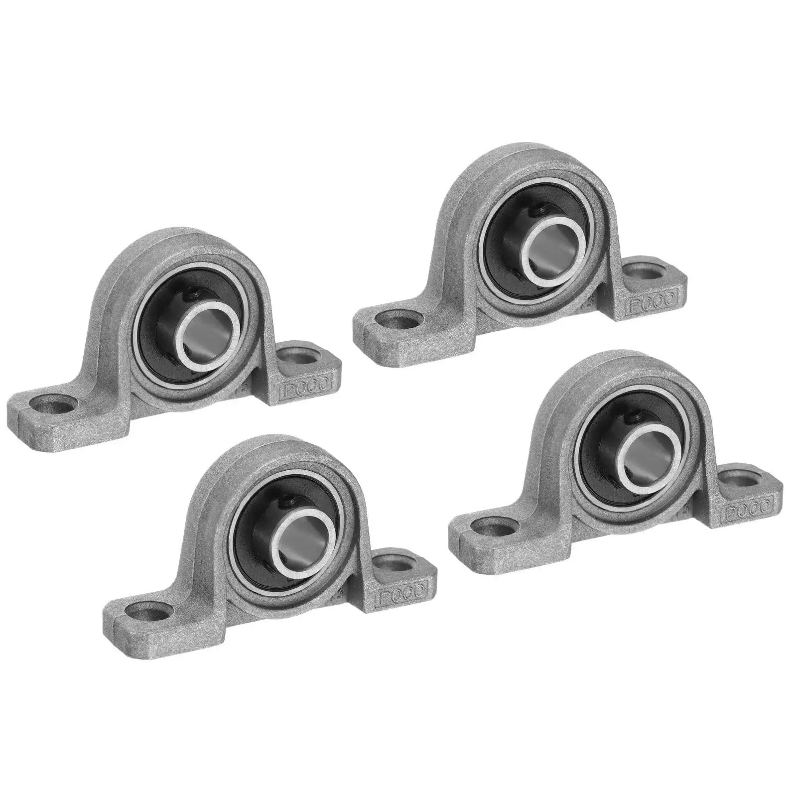 Heavy Duty Pillow Block Bearing Set Of Four 3 Eighths Inch Bore 10 MM Self Aligning Industrial Grade Zinc Alloy Steel Mounted Flange Housing