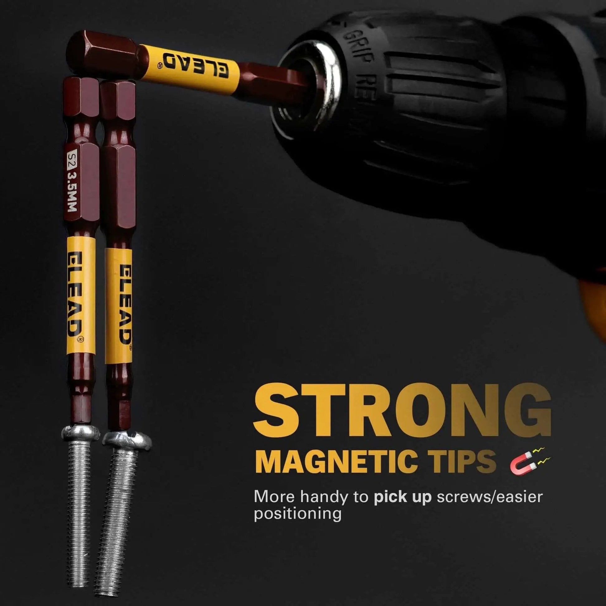 Close-up of drill using 21 Piece Two And A Half Inch Allen Wrench Hex Drill Bit Set With Magnetic Bits For SAE And Metric Sizes
