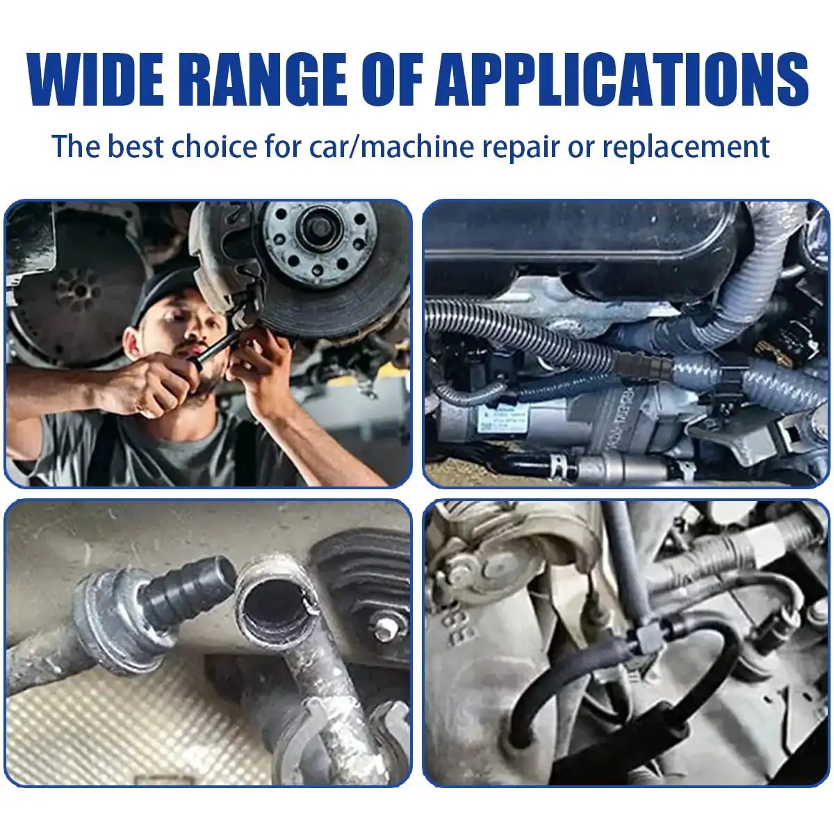 Mechanic using 113 Piece Vacuum Connector Assortment Kit For Auto Hoses With 12 Sizes Of Tee And Straight Nylon Fittings in car repair.
