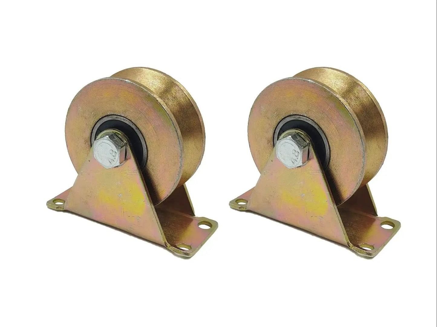 Heavy Duty V Type Groove Wheel Caster With Bracket For Inverted Track Rolling Gate And Sliding Gate In Industrial Machines Pack Of 2 Made From Galvanized Steel With Double Roll Bearing For Smooth Quiet Operation MLHpeak
