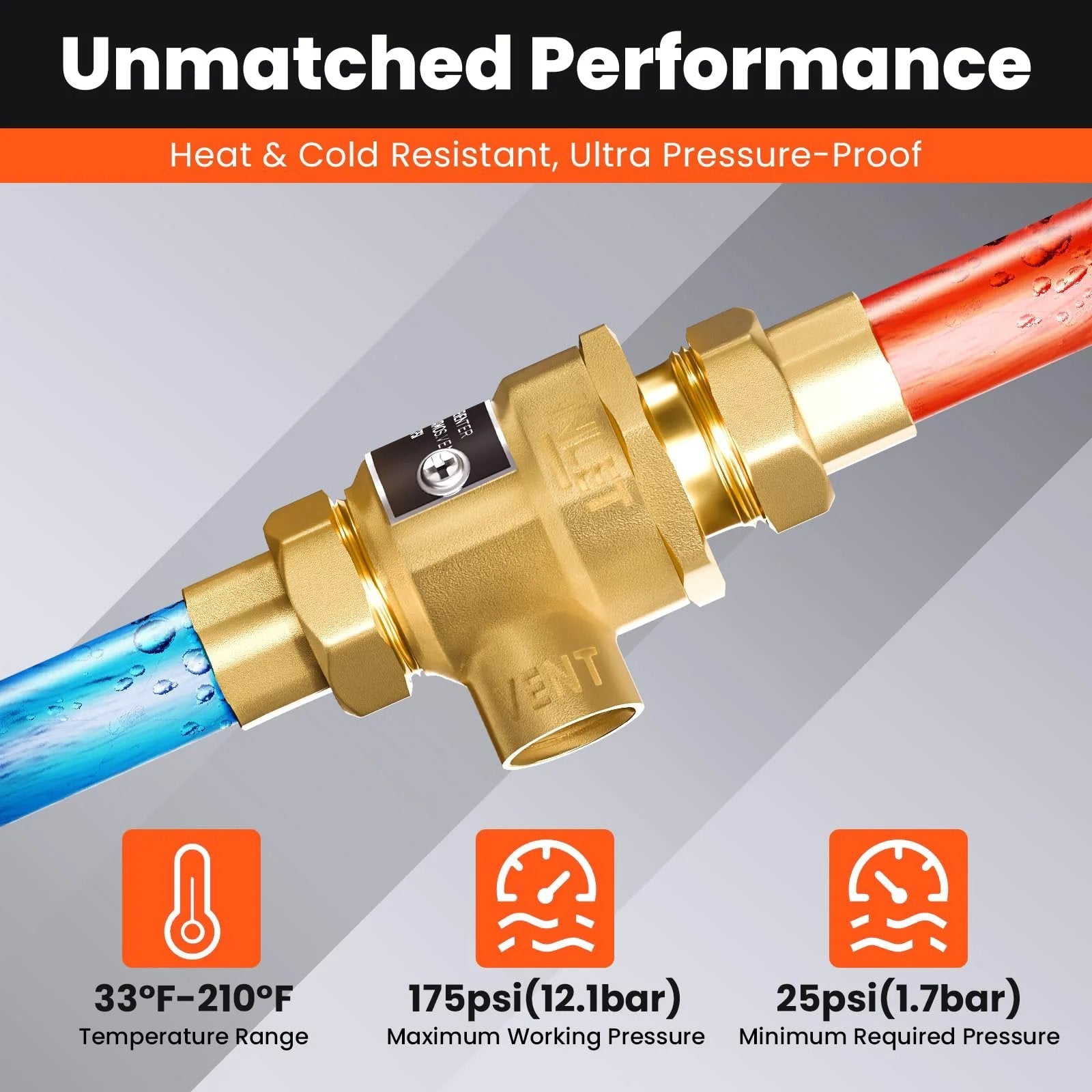 Heavy Duty Brass Backflow Preventer Half Inch Dual Check Valve With Intermediate Atmospheric Vent, Installed in Pipe System