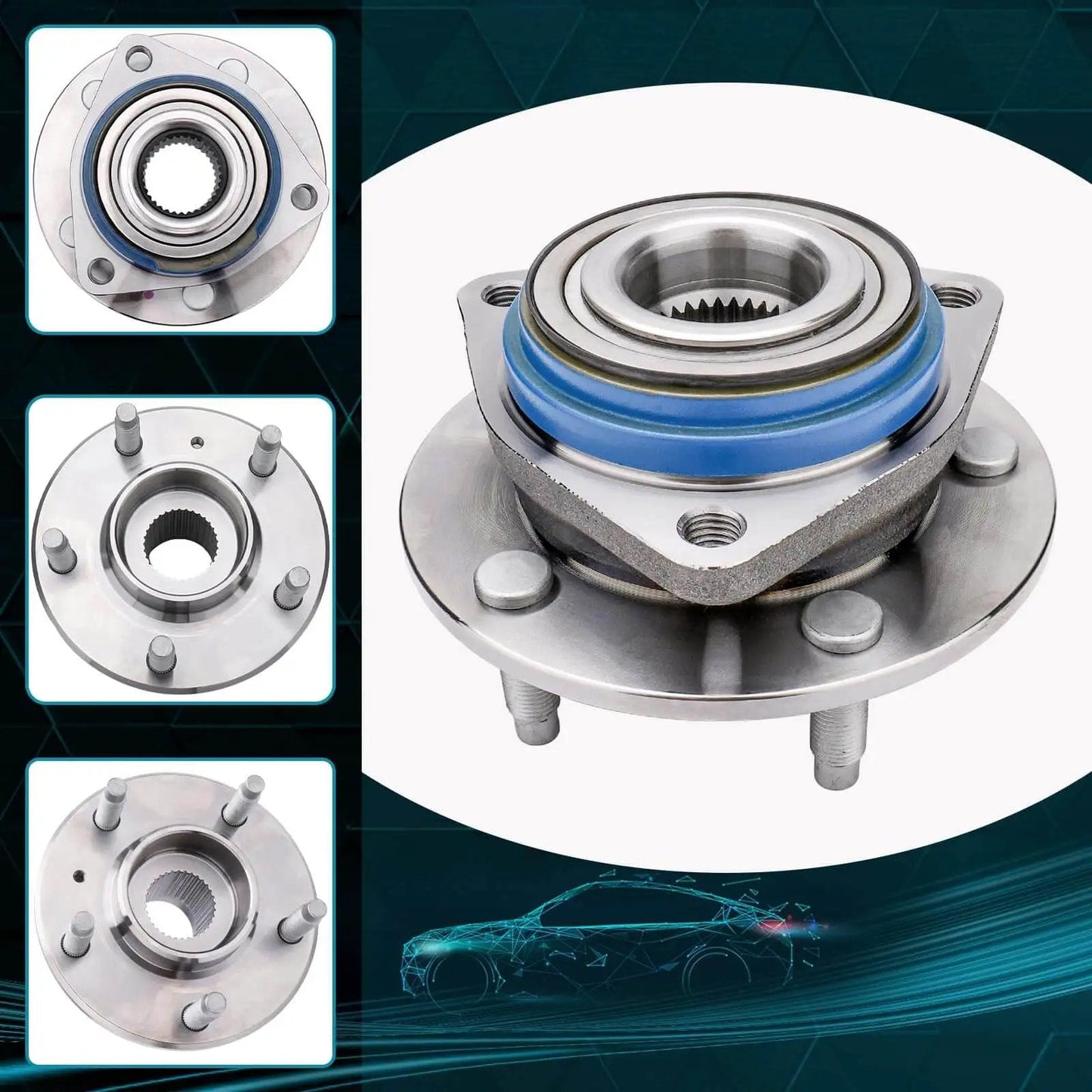 Front Wheel Hub And Bearing Assembly 513121 Compatible With Cadillac Eldorado 1997 2002 Seville 1997 2004 DeVille 1997 2005 DTS 2006 2011 With ABS 5 Lug 2 Pack