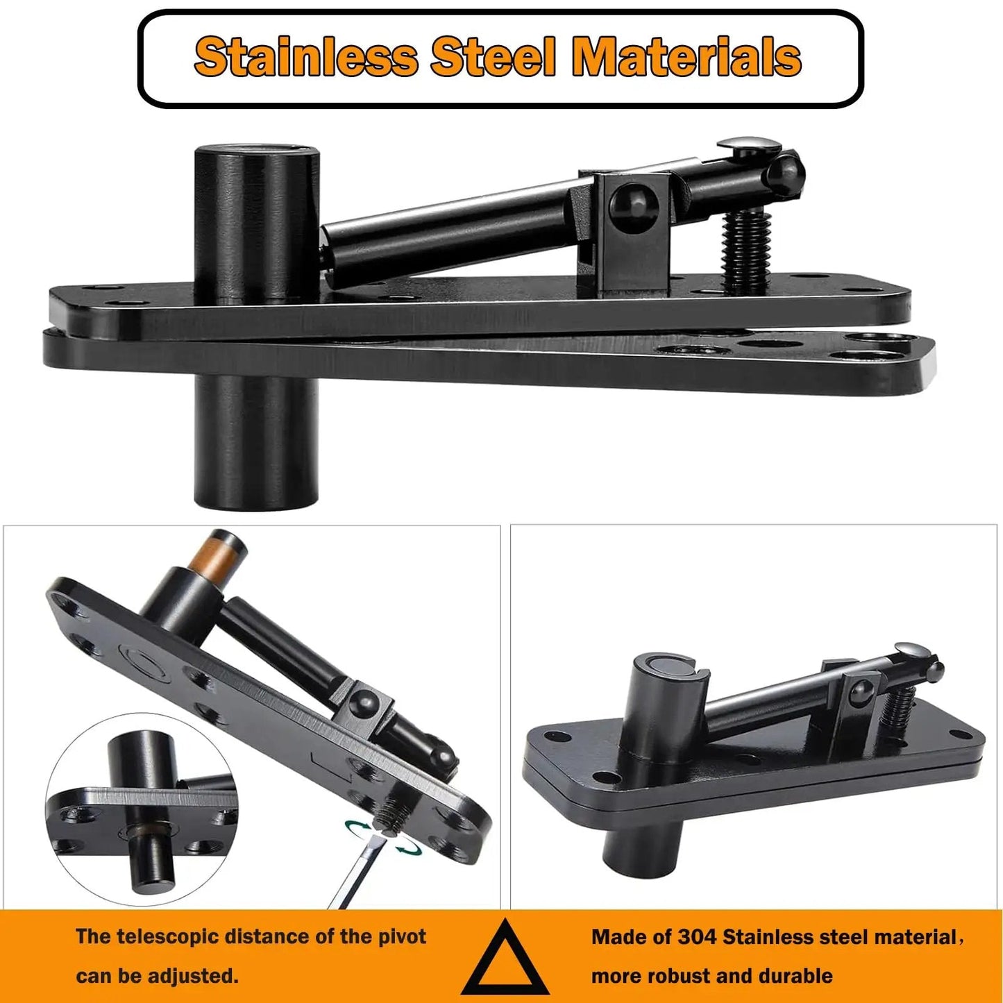 Hidden Door Hinge Set 304 Stainless Steel Beefy Heavy Duty Pivot Hinge With 573Lb Load Rating For Doors And Bookcase Concealed Entry