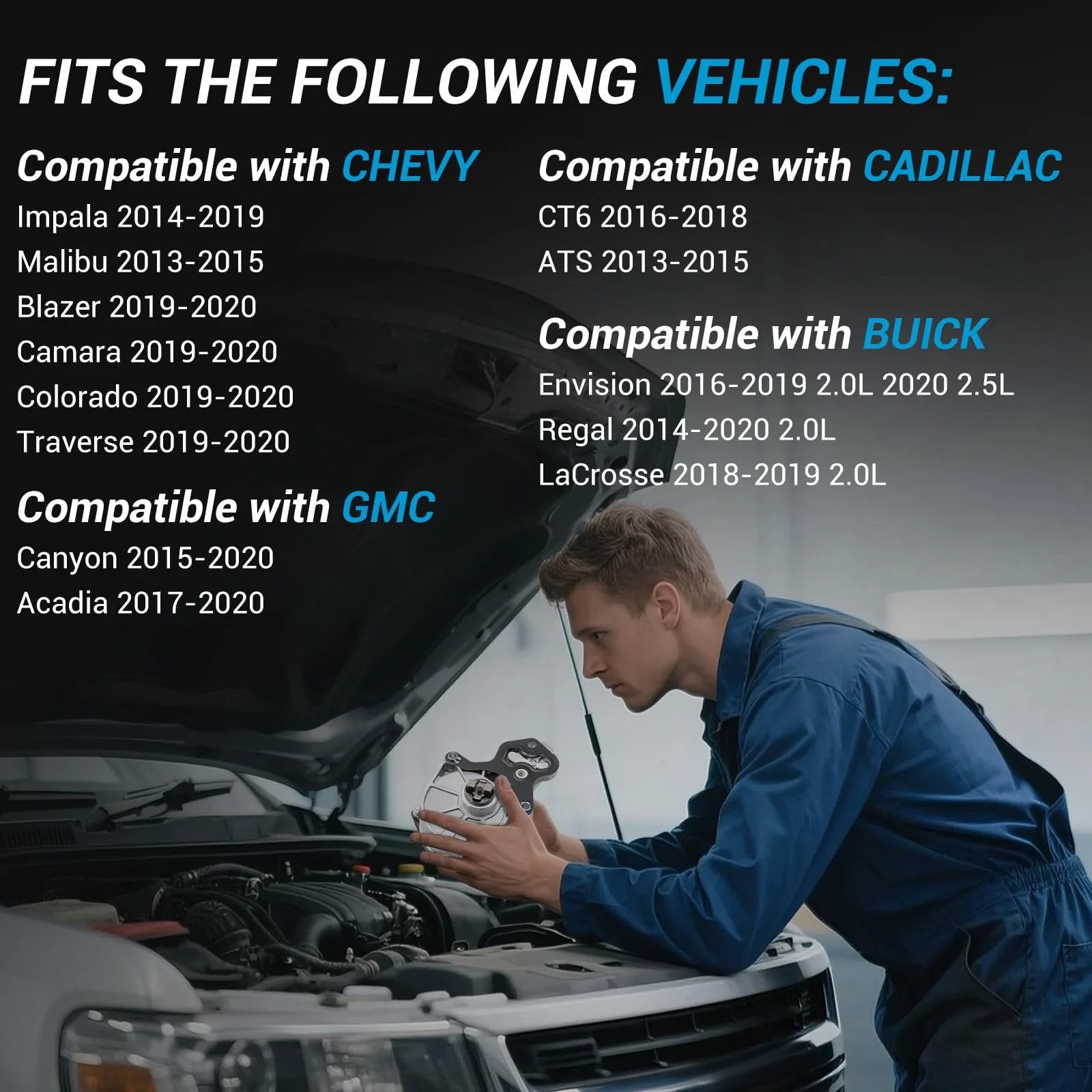 Mechanic installing Direct Fit Brake Vacuum Pump For GM Rides Fits Chevrolet Impala Malibu Blazer Camaro Colorado Traverse