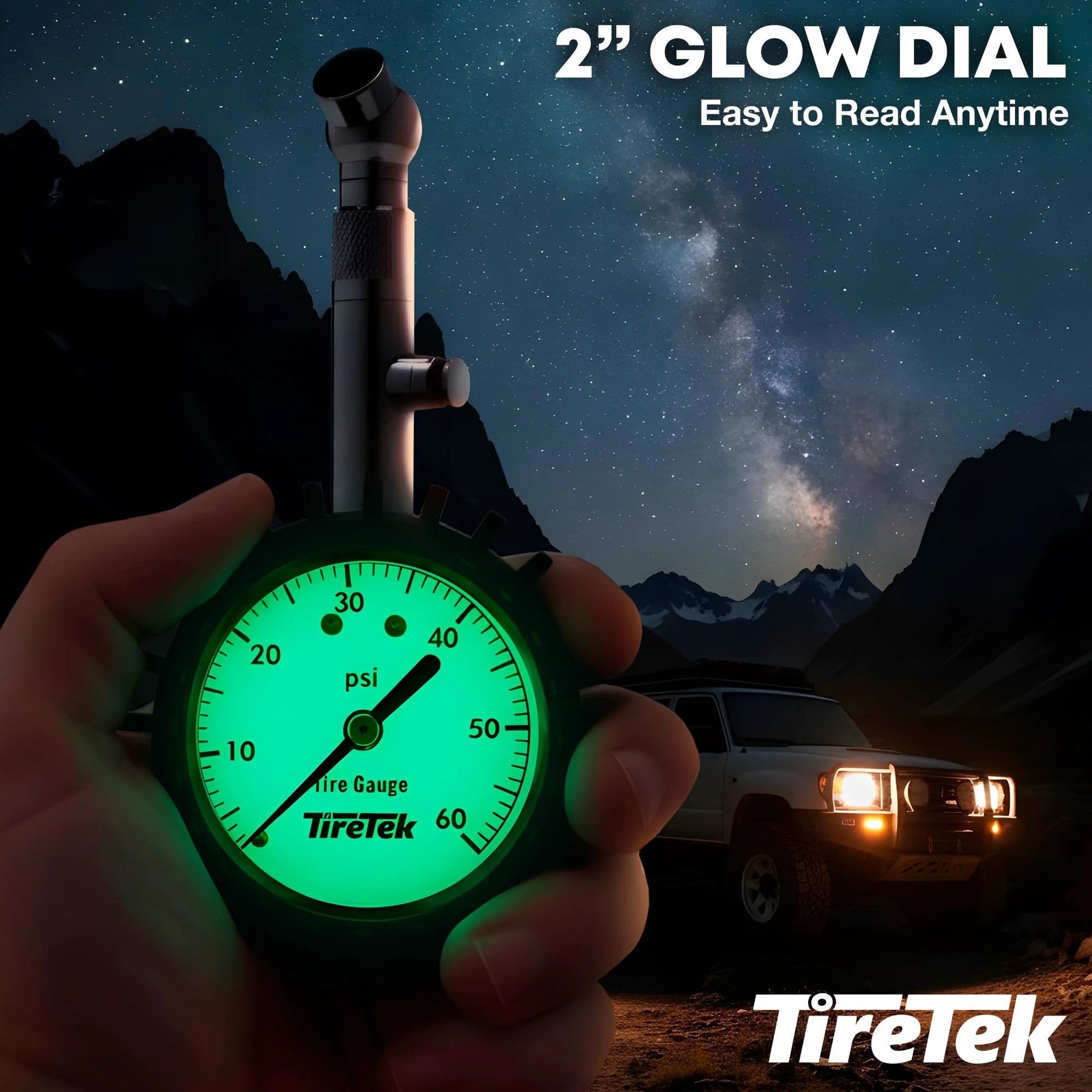 Tire Pressure Gauge for Cars ANSI Certified Pro Grade Premium Air Pressure Gauge for Tires With Glow In The Dark Analog Dial